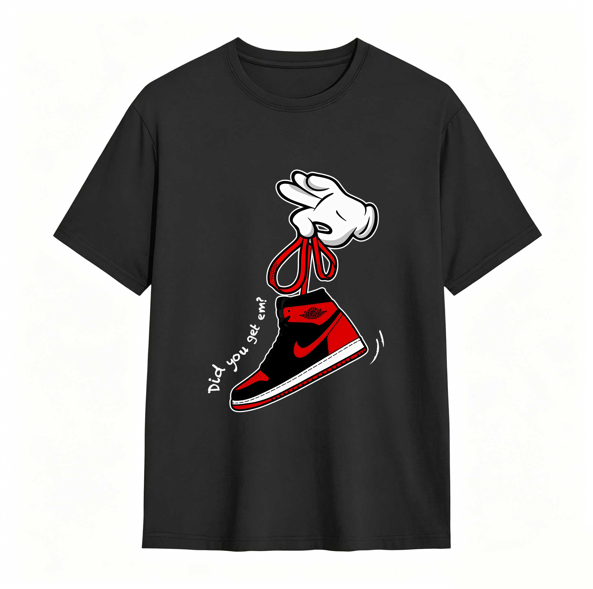 Cartoon Hands Sneaker Tees - Match Air Jordan 1 '85 Bred