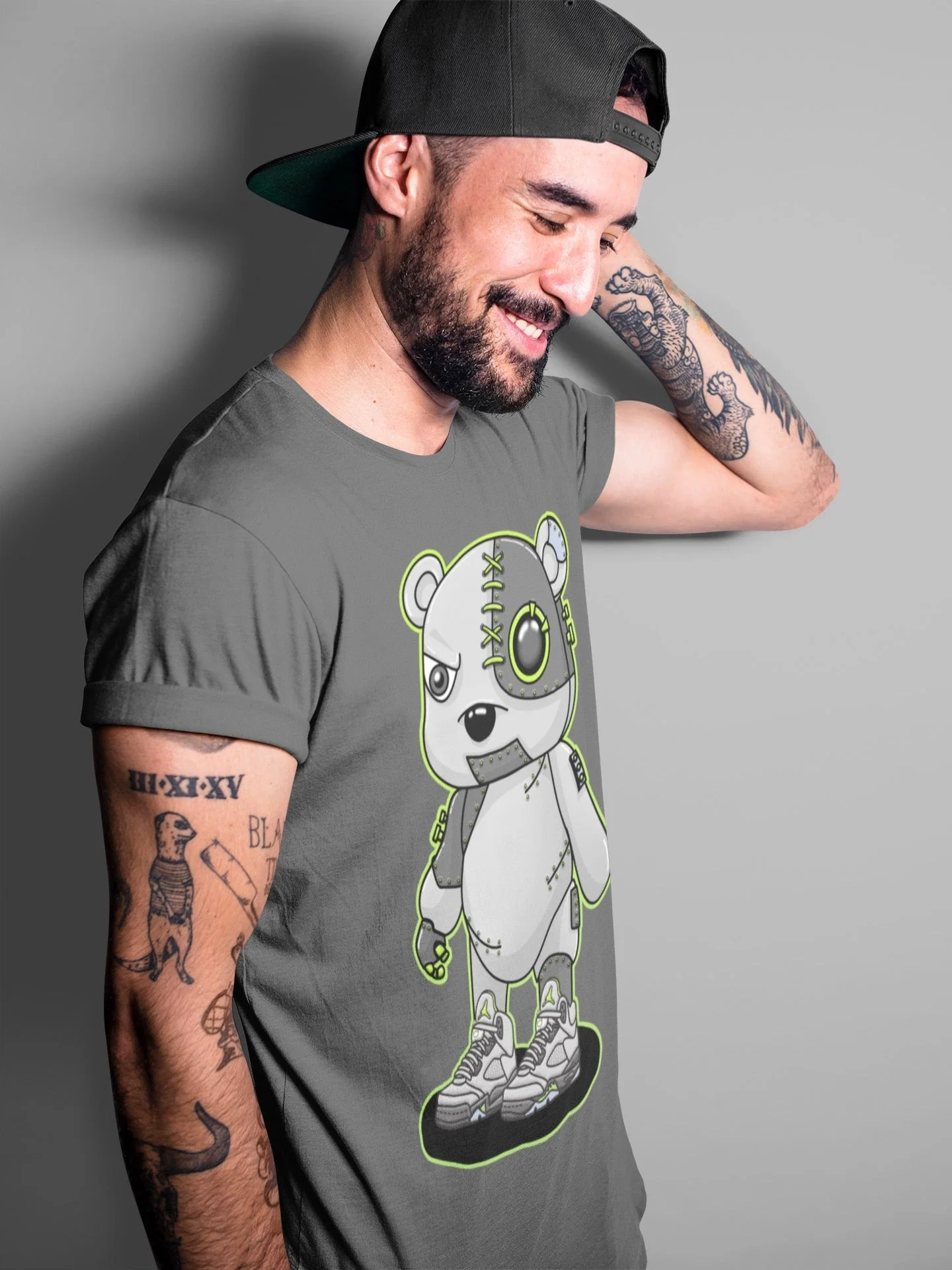 Cyborg Bear Unisex Tops - Air Jordan 5 Green Bean