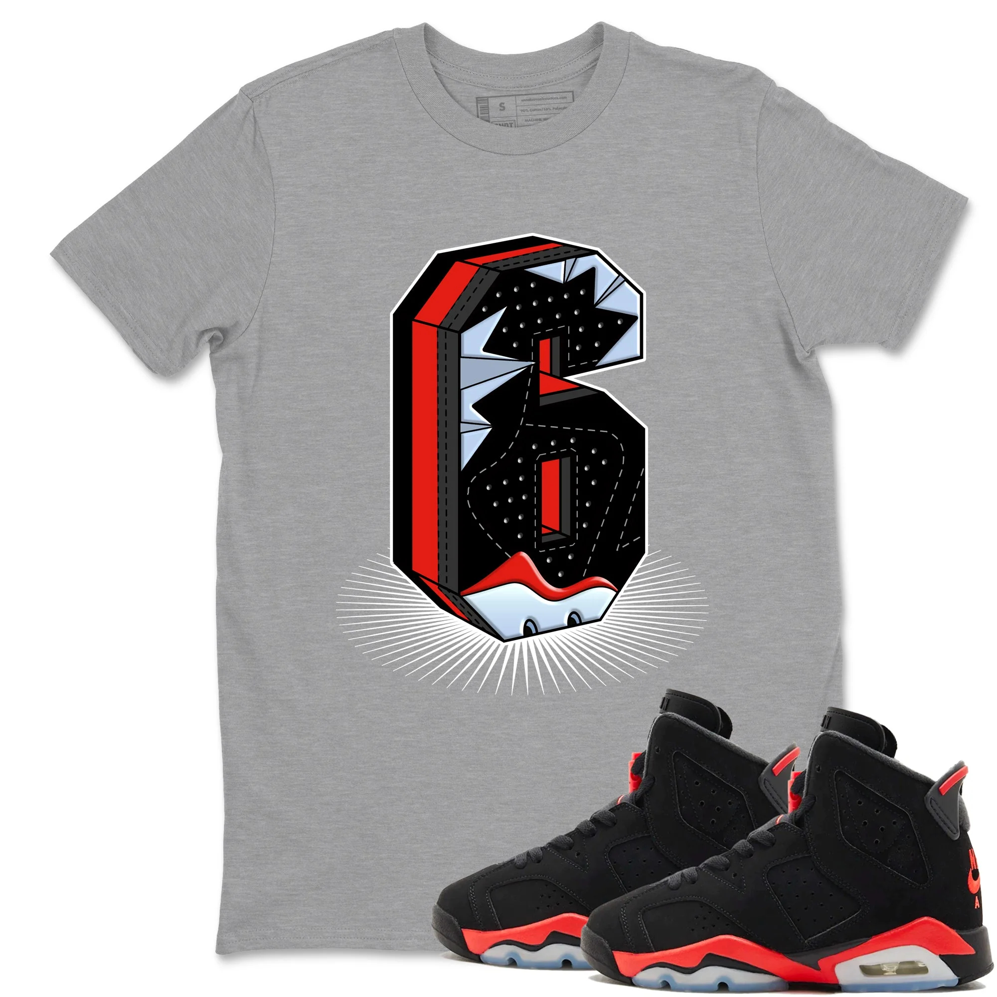Number Statue Sneaker Tees - Air Jordan 6 Reverse Infrared