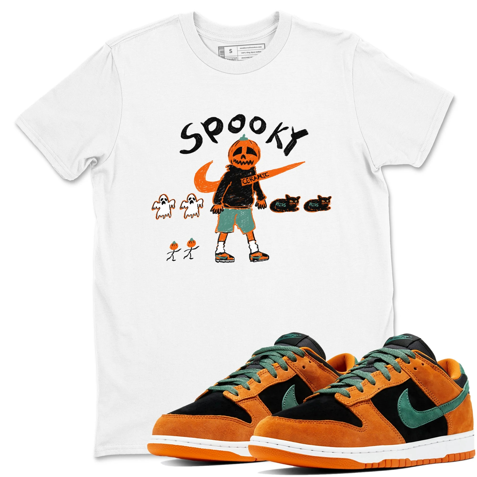 Spooky Pumpkin Sneaker Tees - Dunk Ceramic
