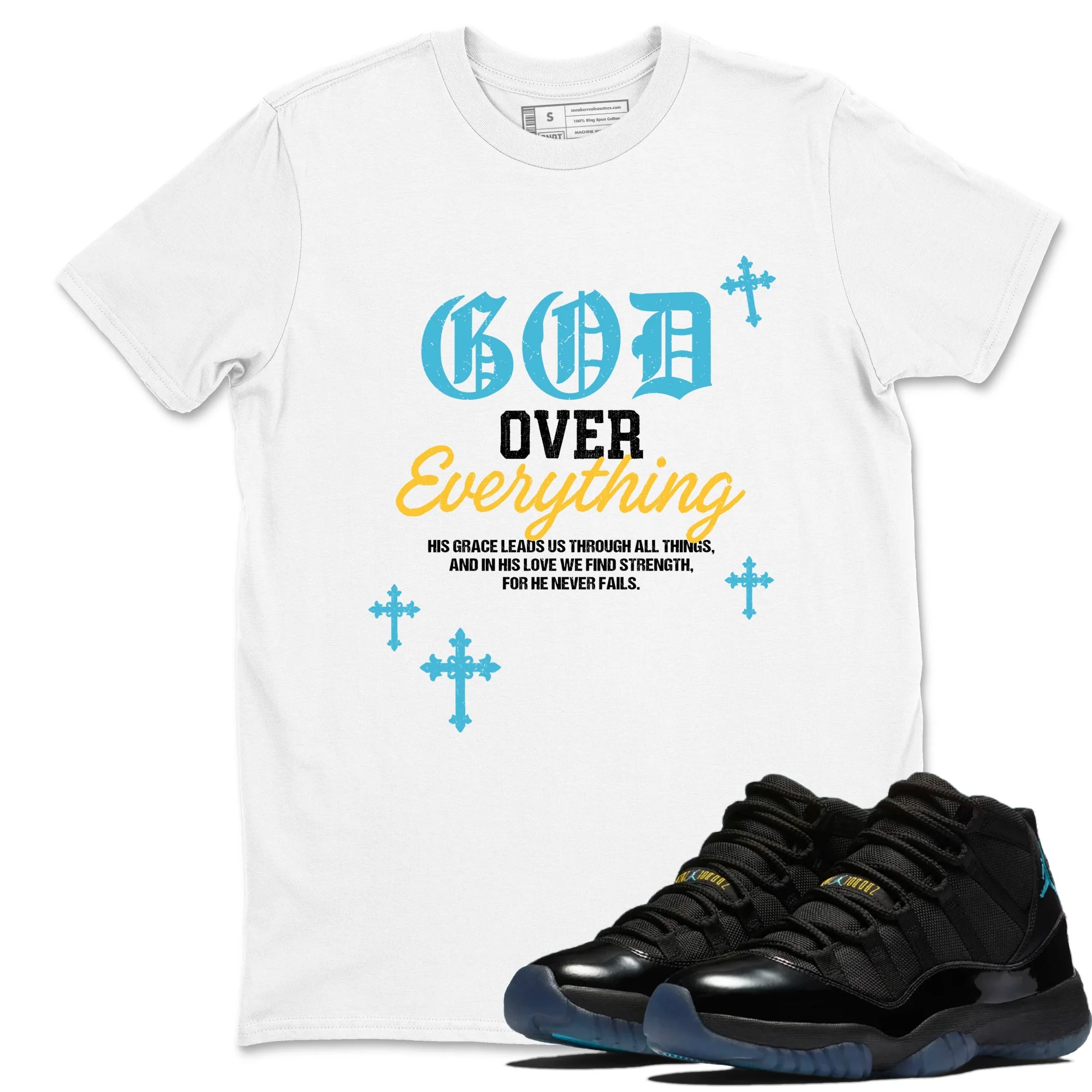 God Over Everything Sneaker Tees - Air Jordan 11 Gamma
