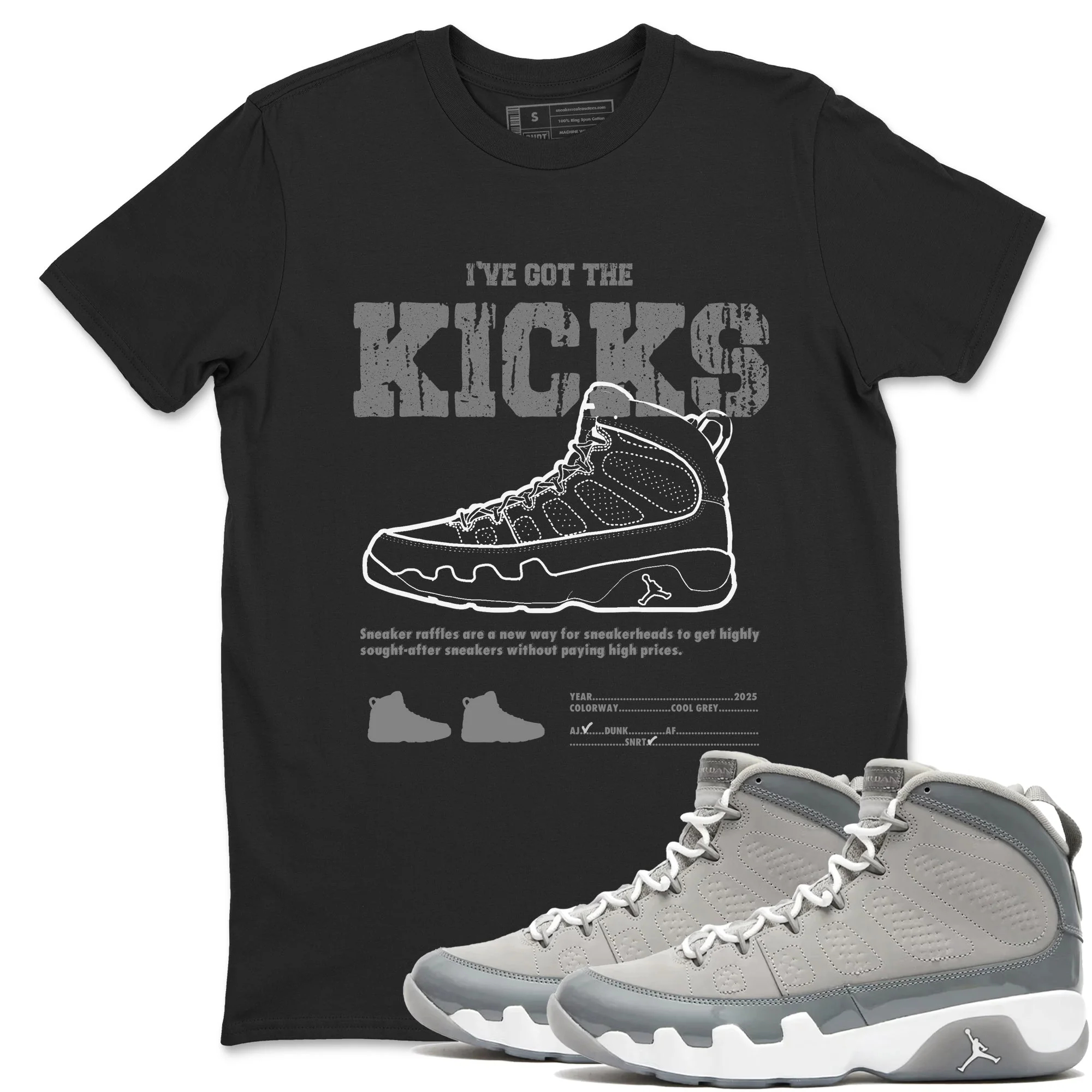 I've The Got The Kicks Sneaker Tees - Air Jordan 9 Cool Grey