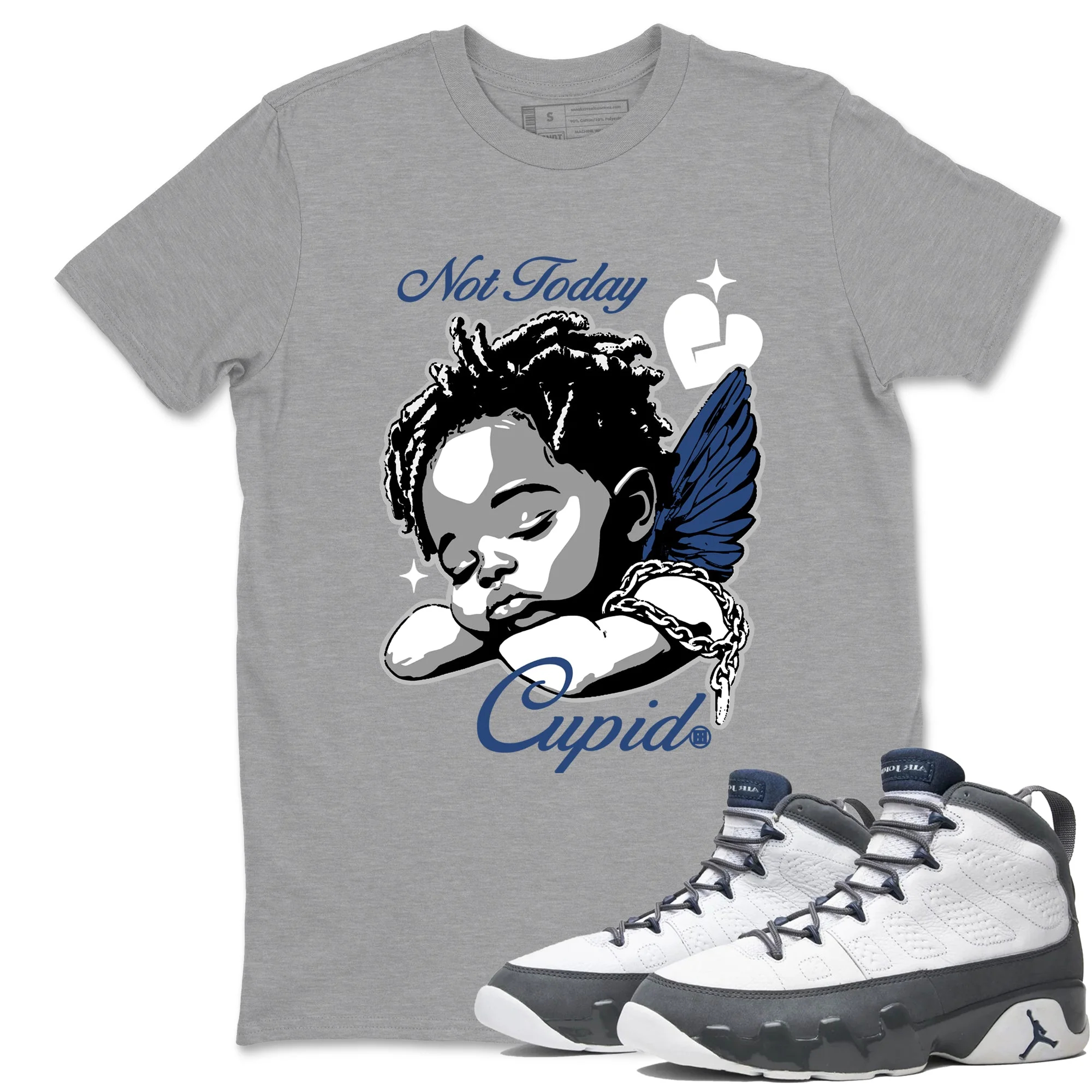 Not Today Cupid Sneaker Tees - Air Jordan 9 Flint Grey