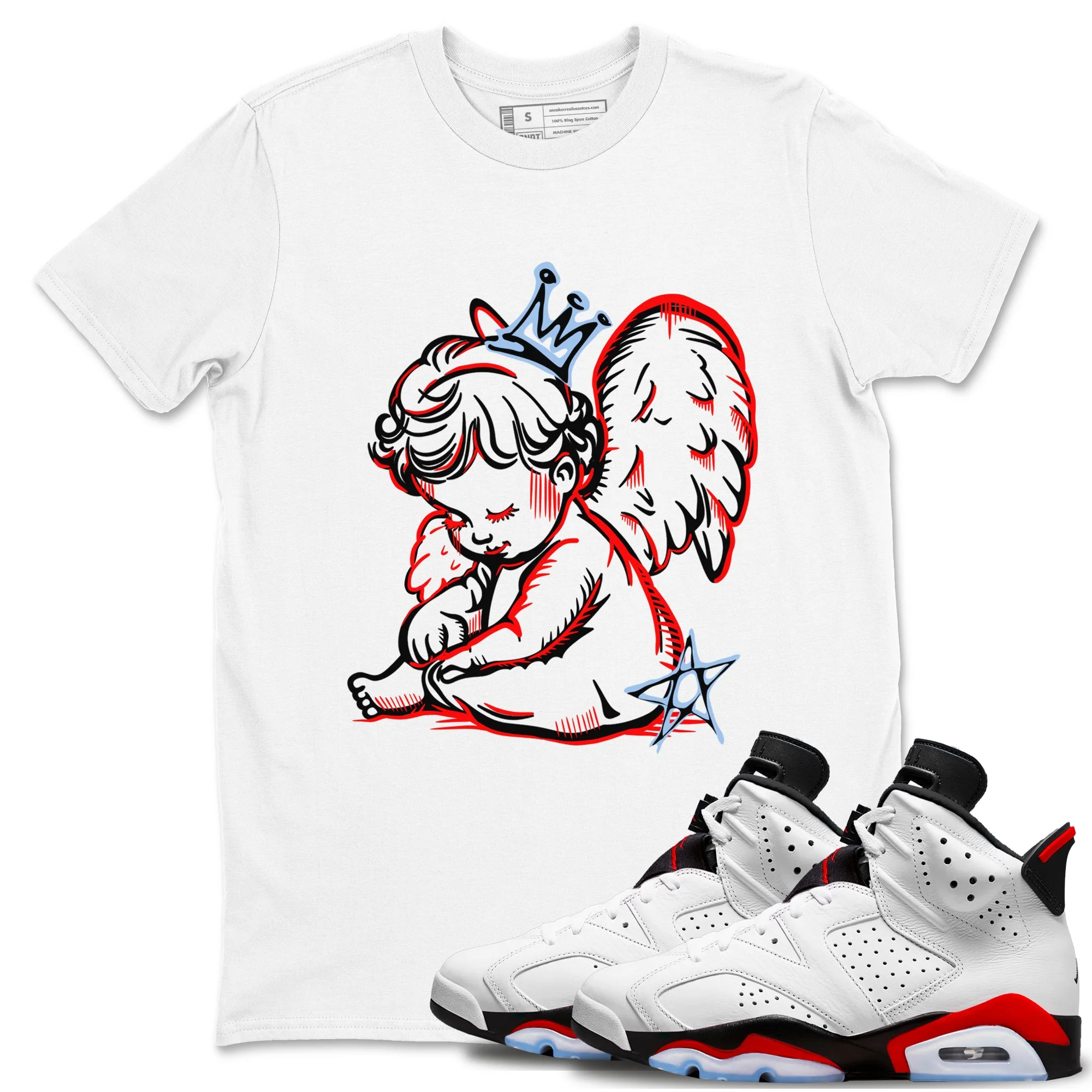 Neon Angel Sneaker Tees - Air Jordan 6 Fire Red