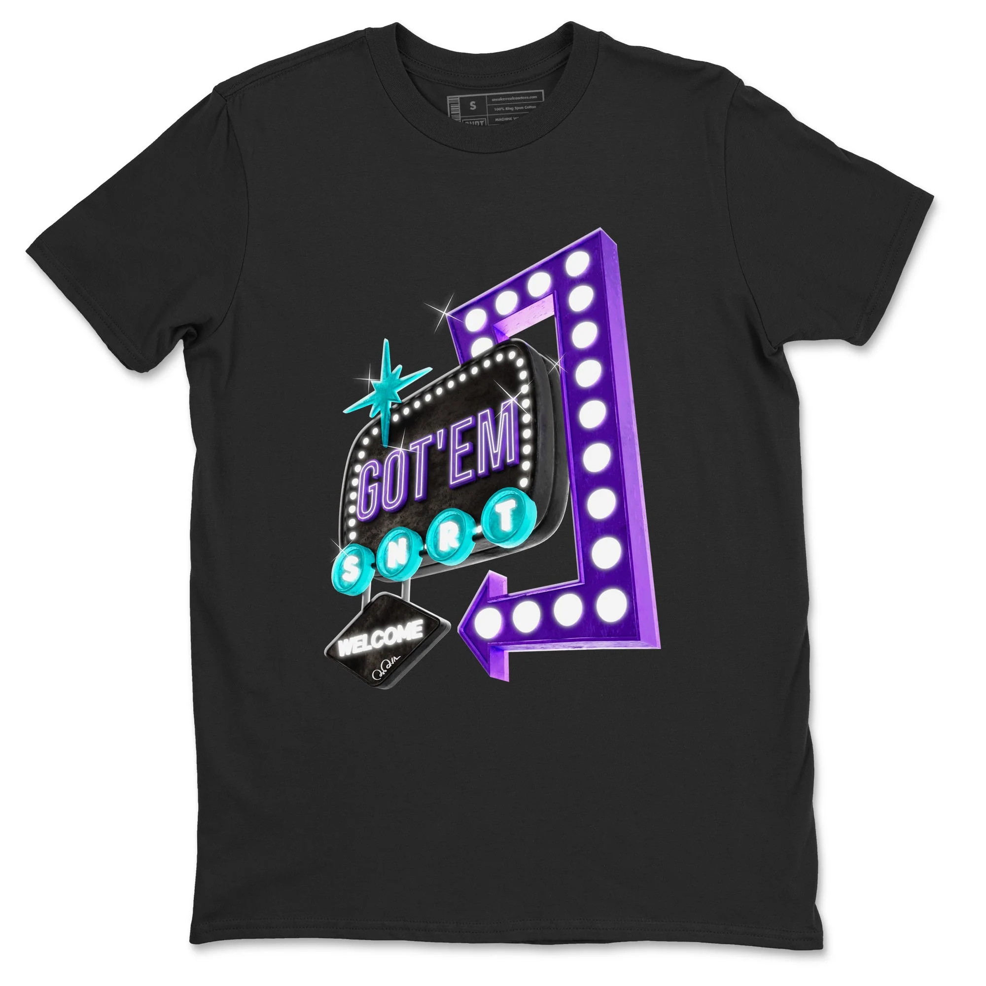 Retro Neon Sign Sneaker Tee - Air Jordan 6 Aqua