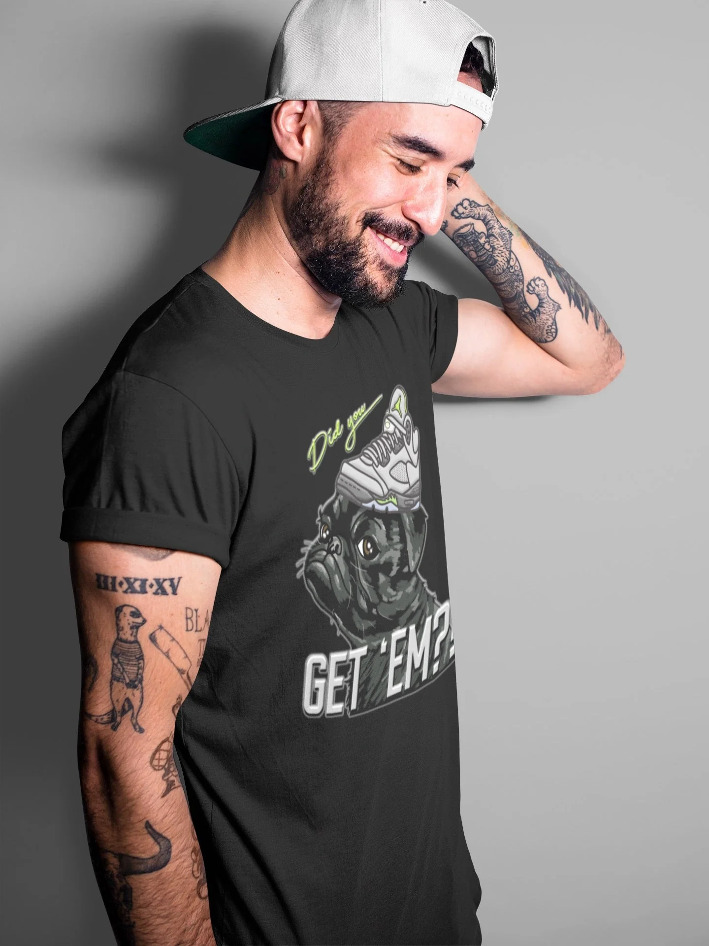 Pug Get Em Unisex Tops - Air Jordan 5 Green Bean