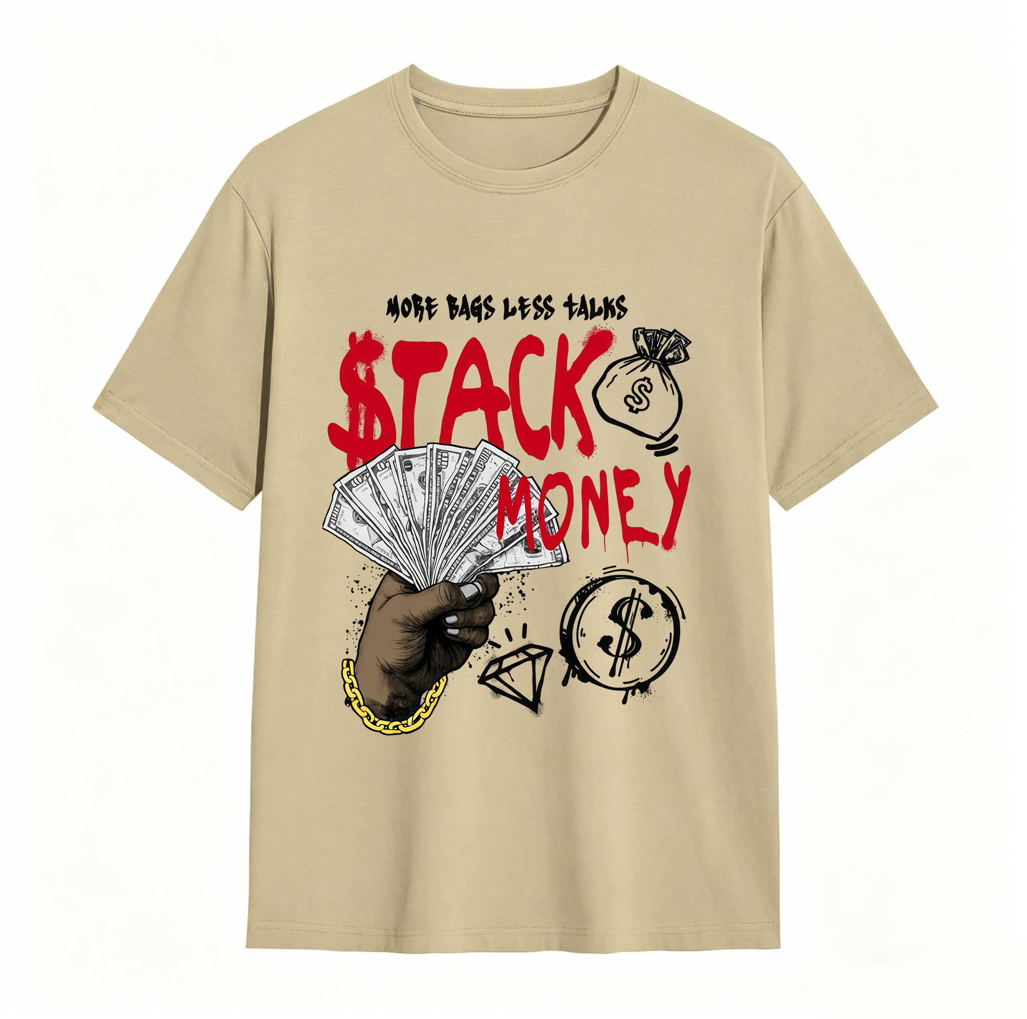 Stack Money Sneaker Tees - Match Air Jordan 13 University Red