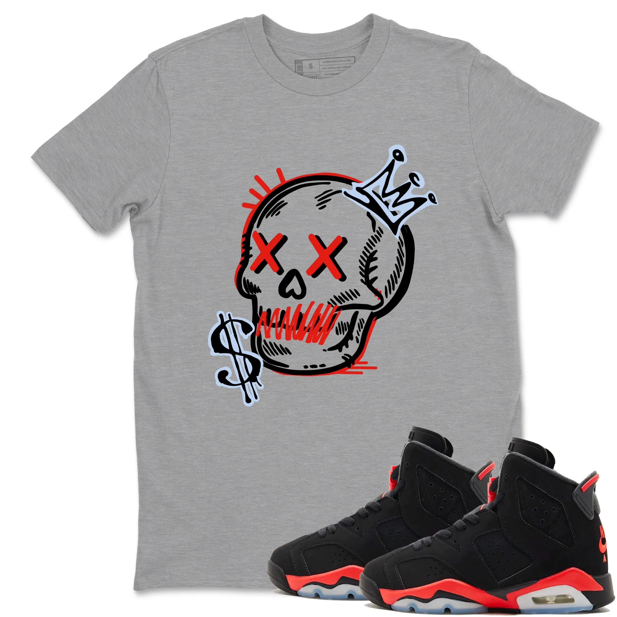 Neon Skull Sneaker Tees - Air Jordan 6 Reverse Infrared