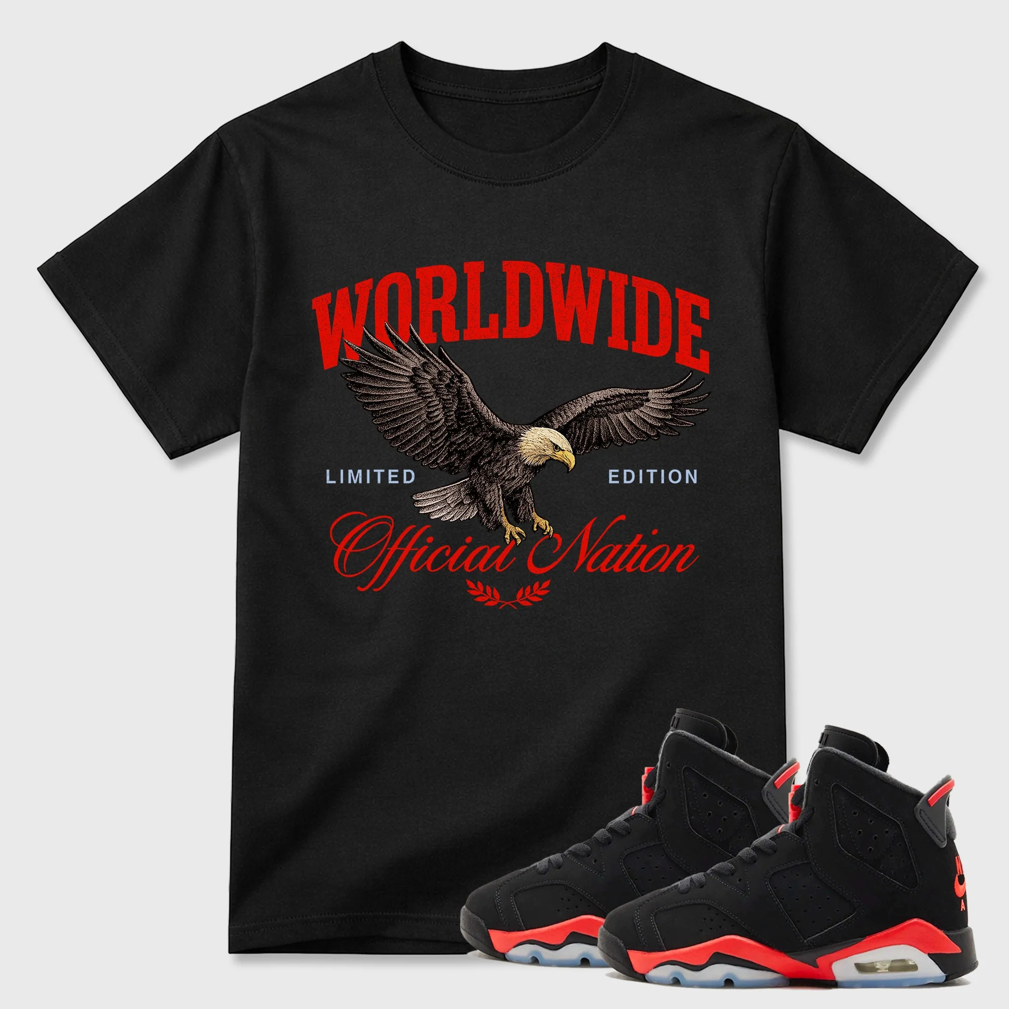 Worldwide Official Nation Sneaker Tees - Air Jordan 6 Infrared
