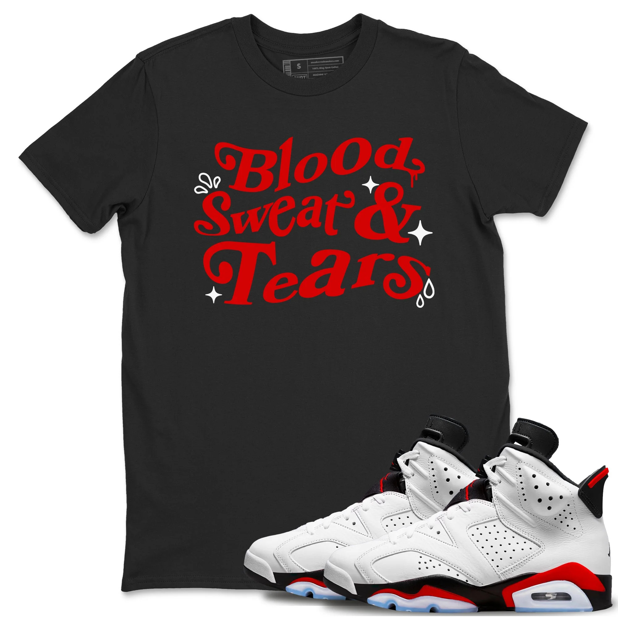 Blood Sweat Tears Sneaker Tees - Air Jordan 6 Fire Red