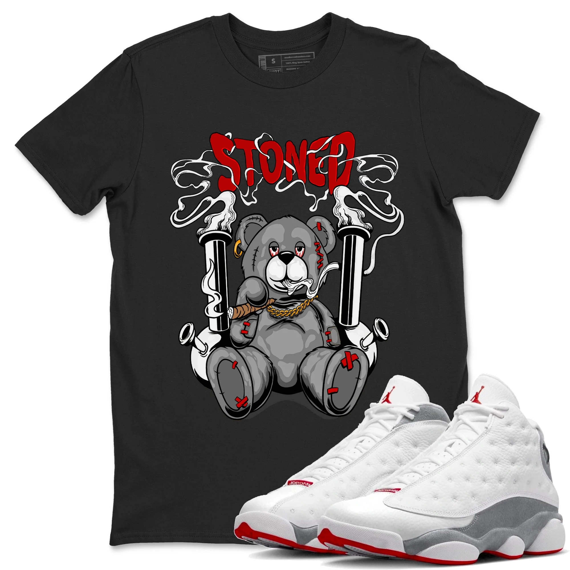 Stoned Bear Unisex Tops - Air Jordan 13 Wolf Grey