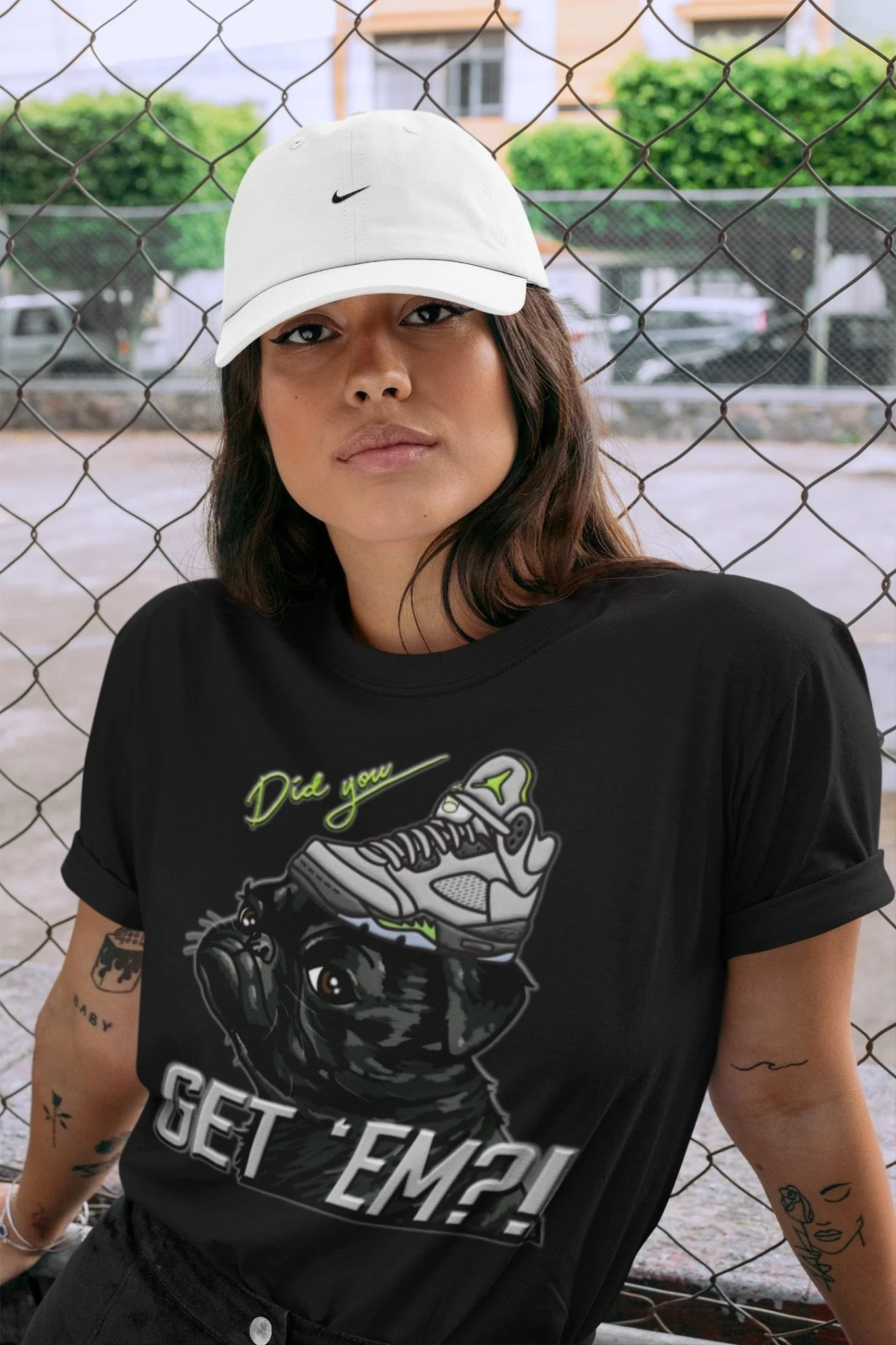 Pug Get Em Unisex Tops - Air Jordan 5 Green Bean