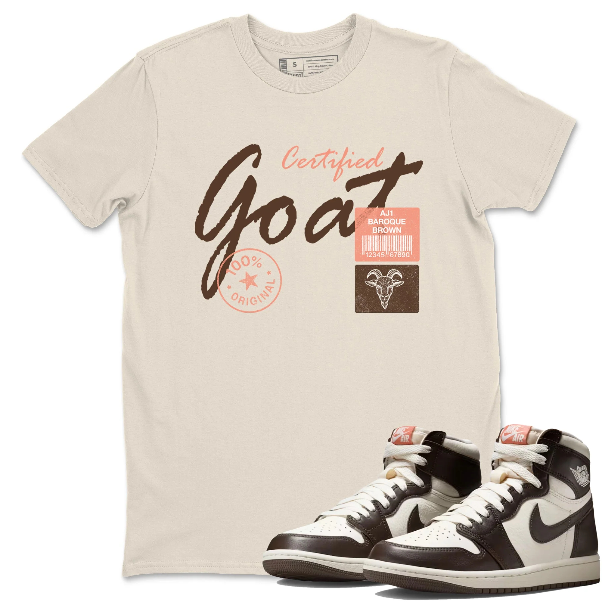 Certified Goat Sneaker Tees - Air Jordan 1 Baroque Brown