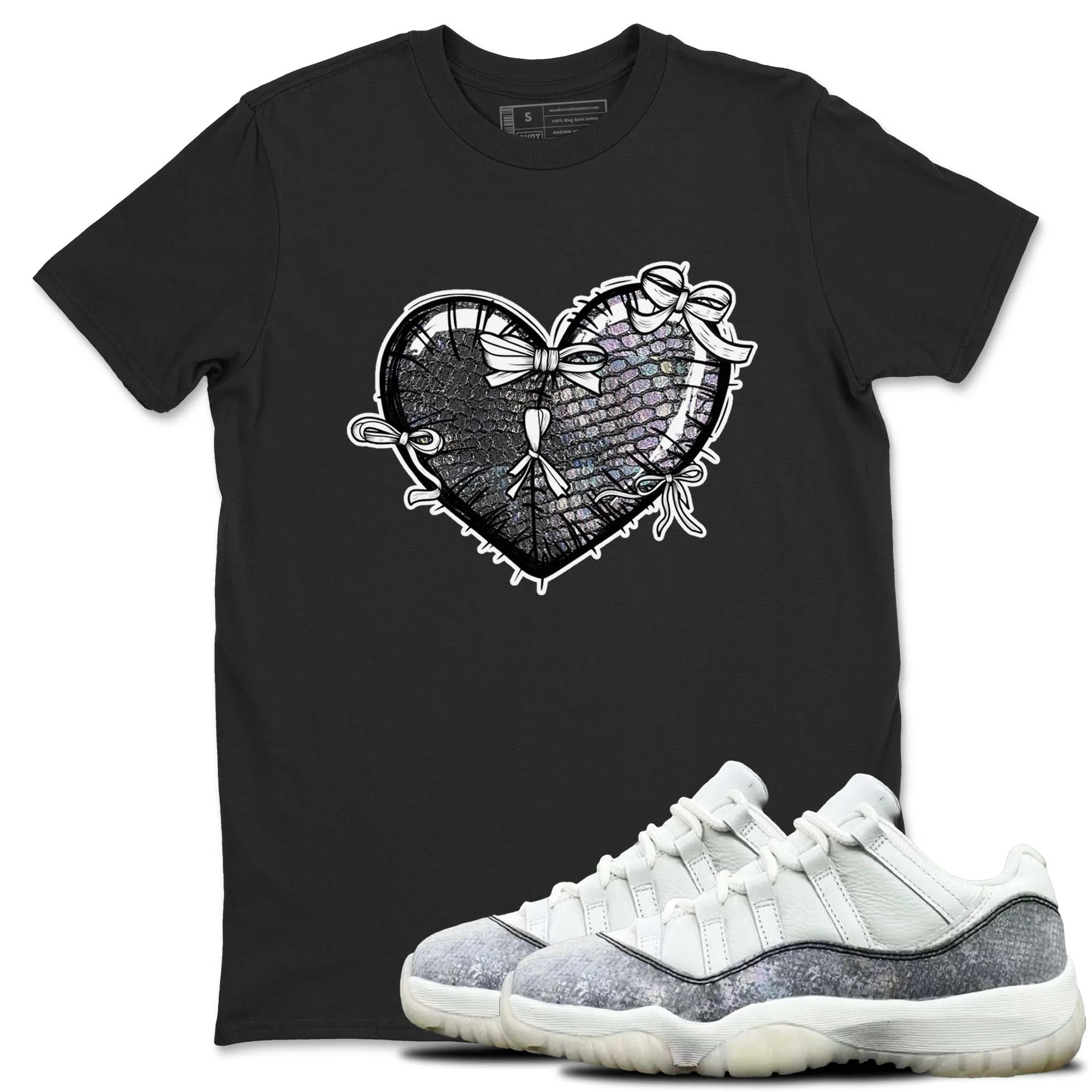 Heart With Ribbons Sneaker Tees - Air Jordan 11 Year Of The Snake