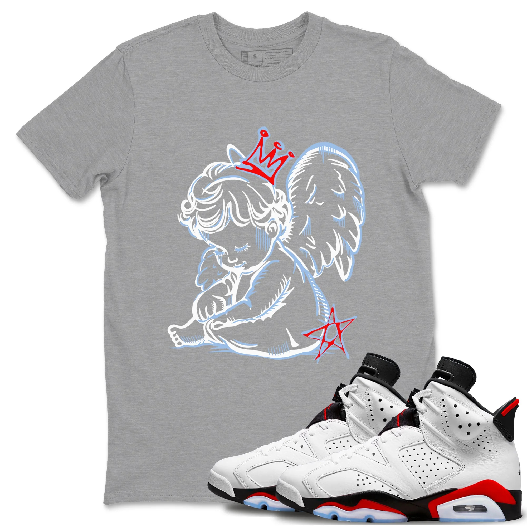 Neon Angel Sneaker Tees - Air Jordan 6 Fire Red