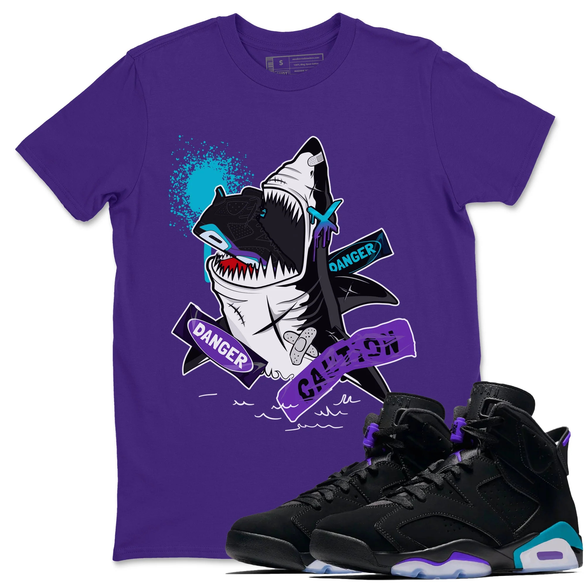 Dangerous Shark SNRT Sneaker Tee - Air Jordan 6 Aqua