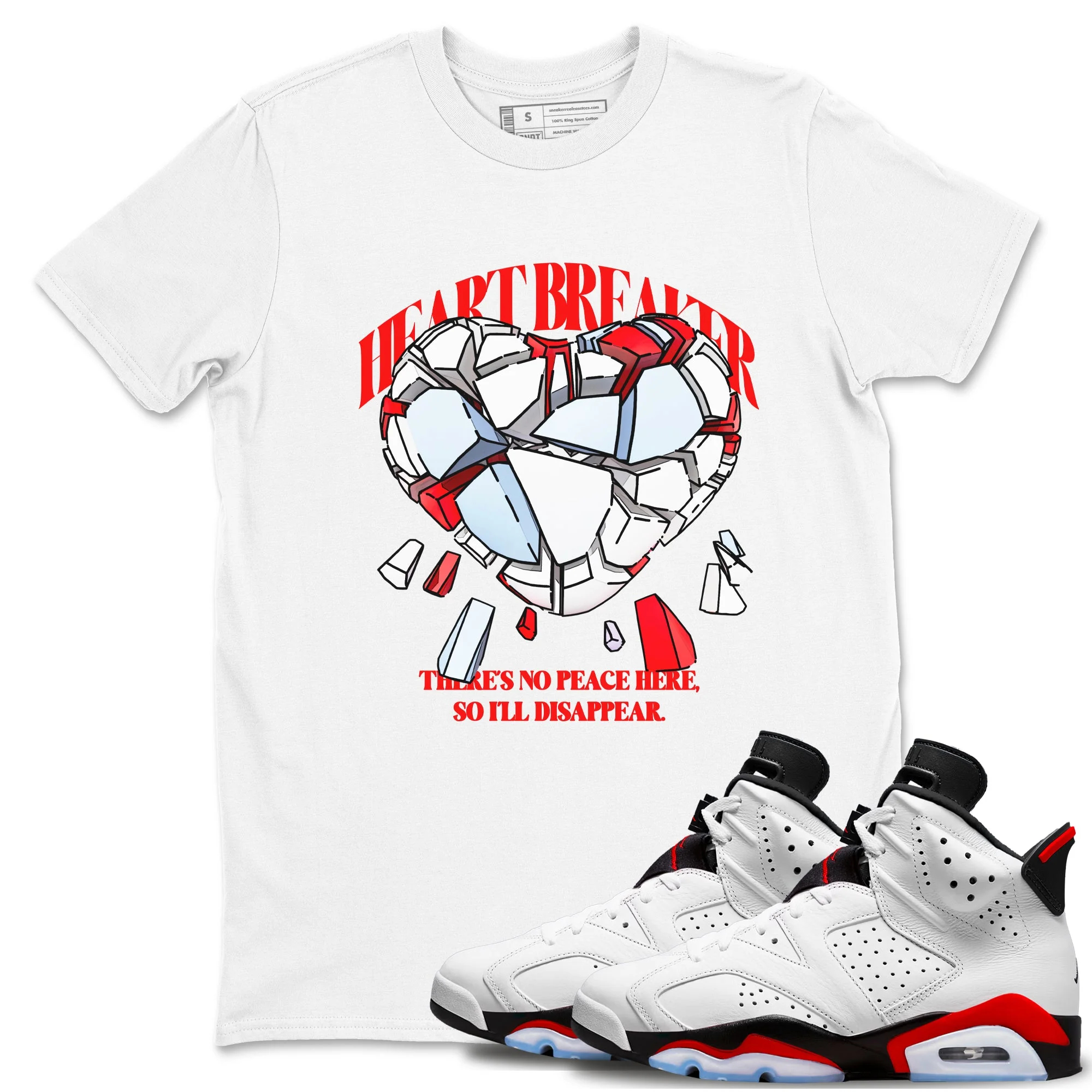 Heart Breaker Sneaker Tees - Air Jordan 6 Fire Red