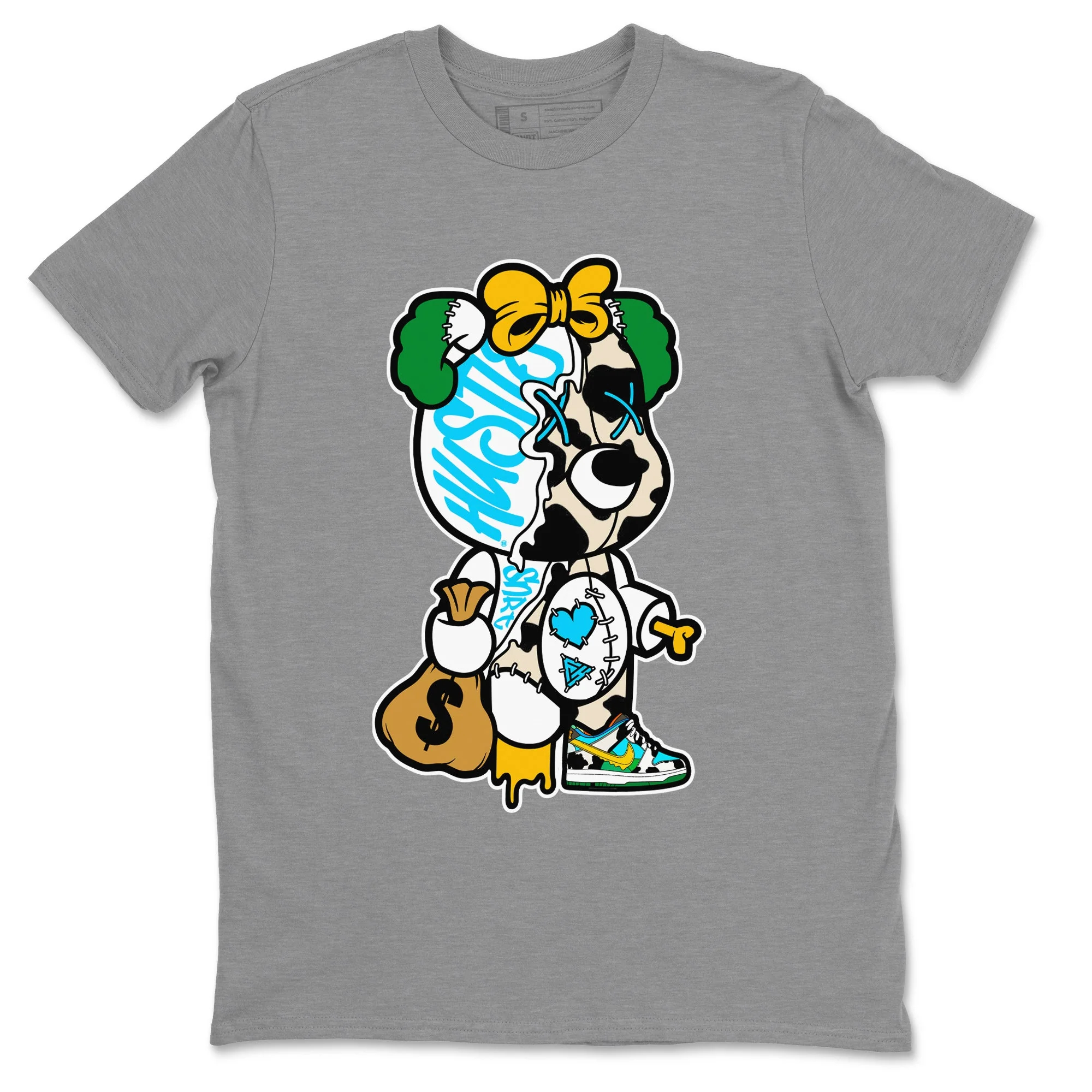 Stitched Hustle Bear Unisex Tops - Dunk Chunky Dunky