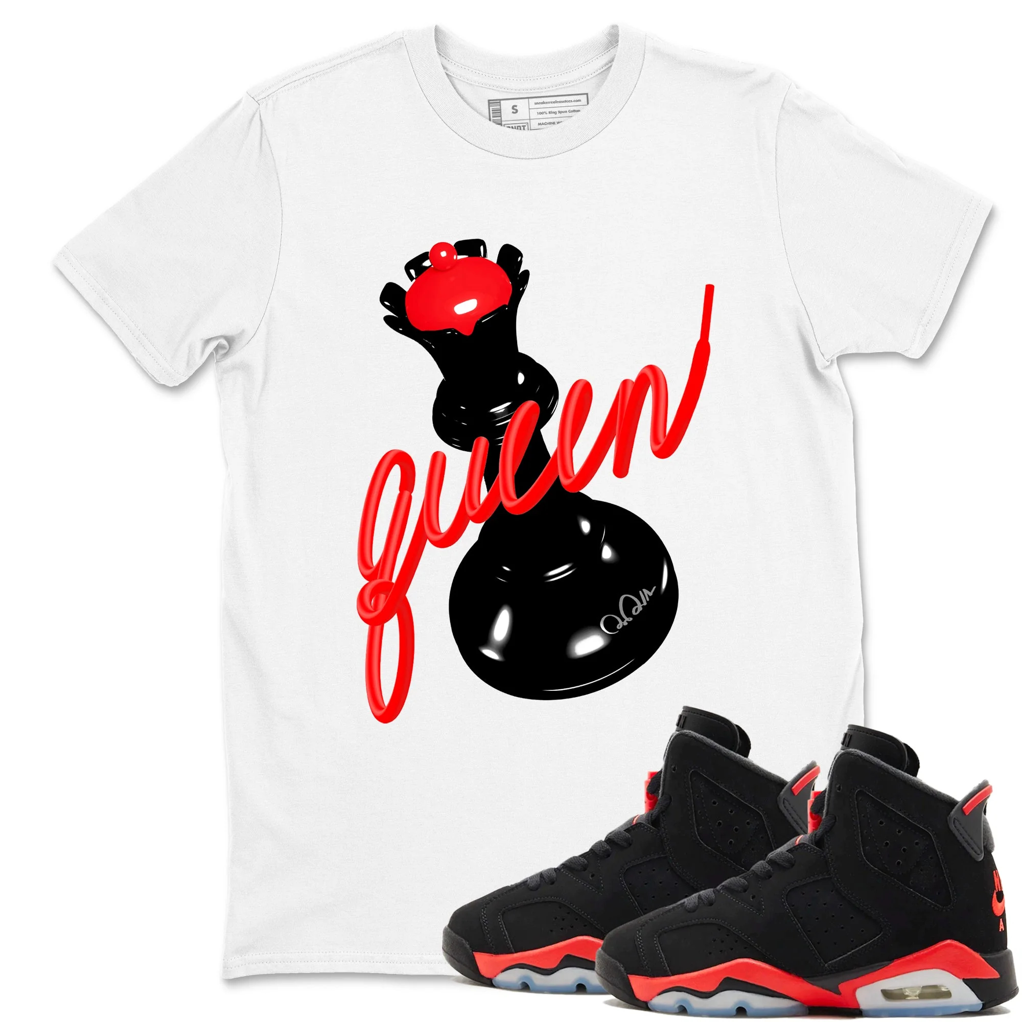 3D Queen Sneaker Tees - Air Jordan 6 Reverse Infrared