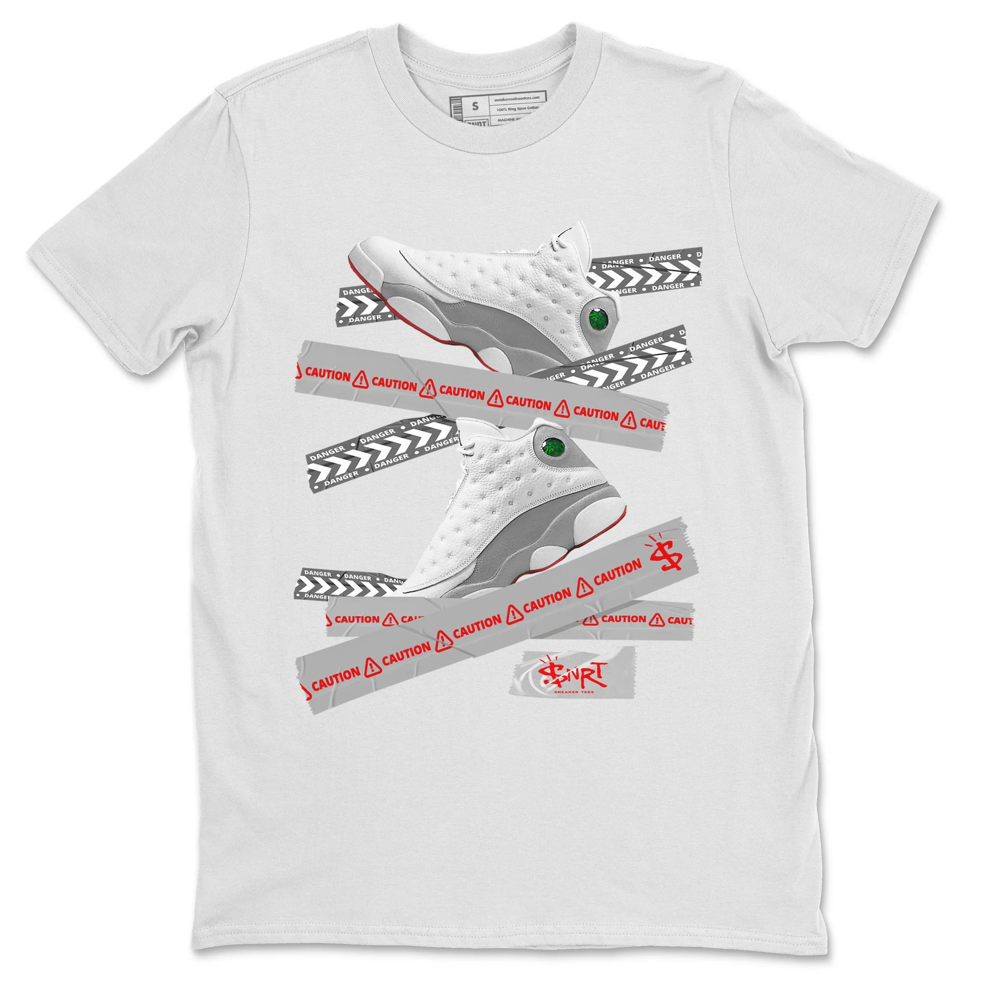Caution Tape Unisex Tops - Air Jordan 13 Wolf Grey