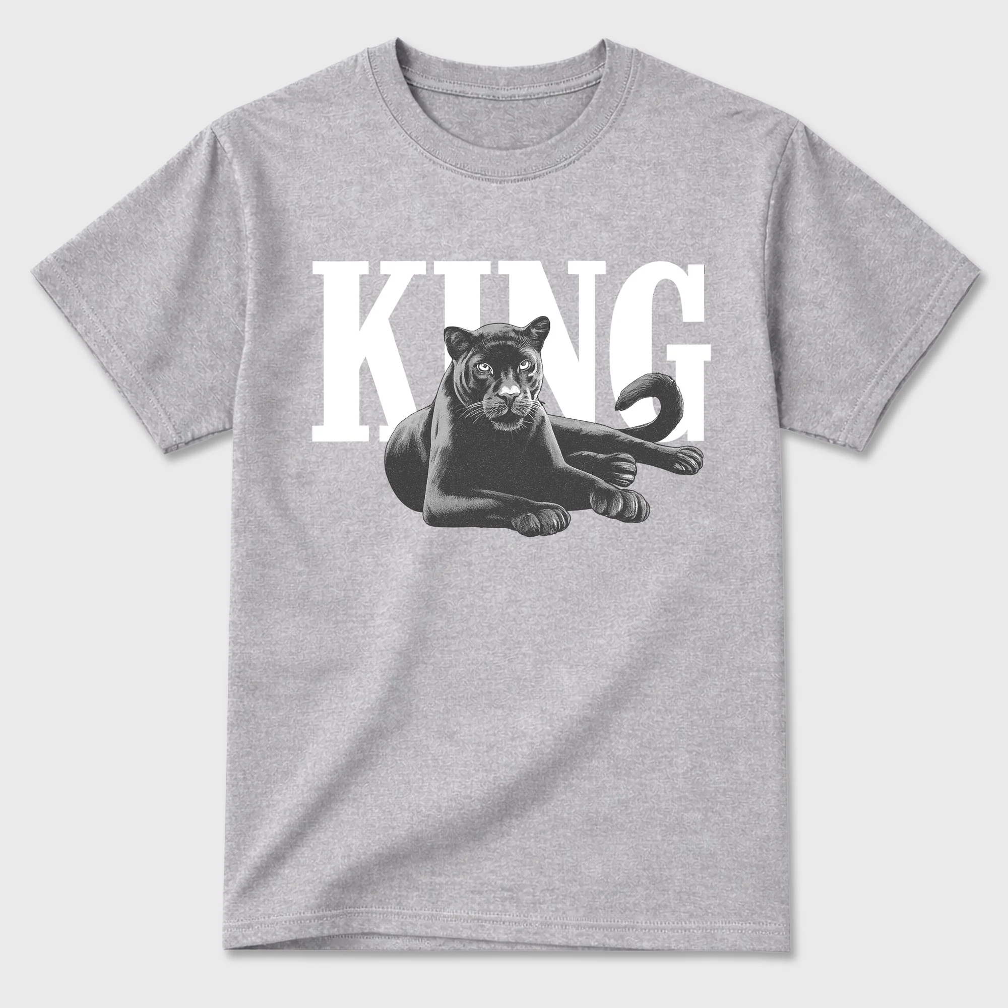 King Black Cat Sneaker Tees - Air Jordan 5 Wolf Grey