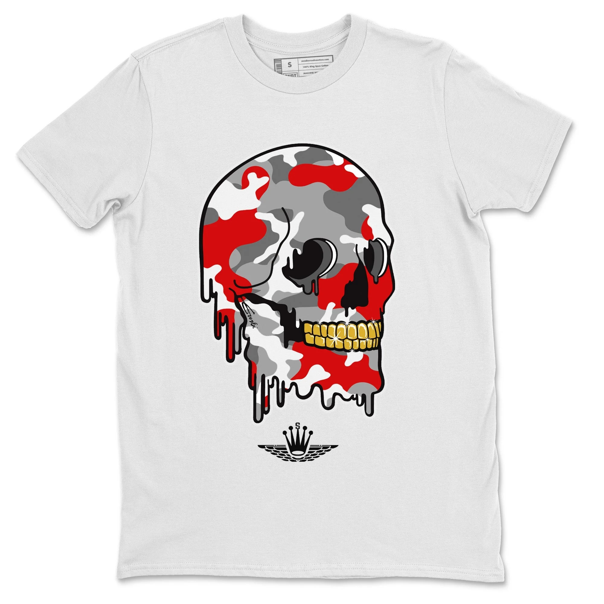 Dripping Camo Skull Unisex Tops - Air Jordan 9 Fire Red