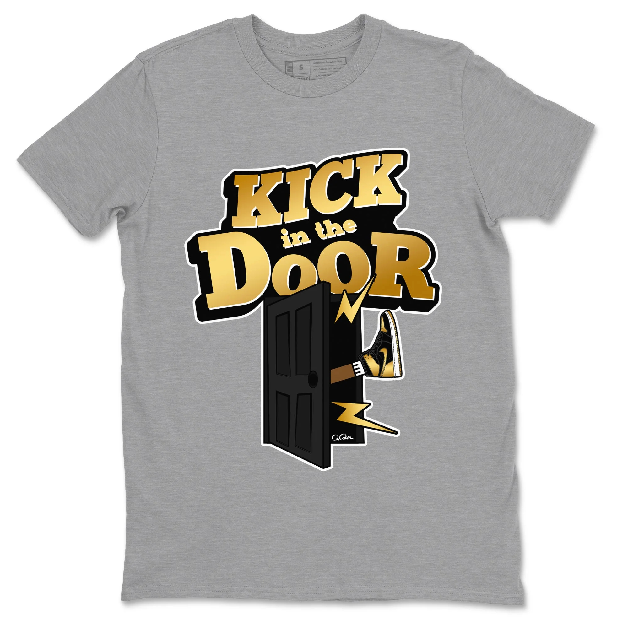 Kick In The Door Sneaker Tees - Air Jordan 1 Black Metallic Gold