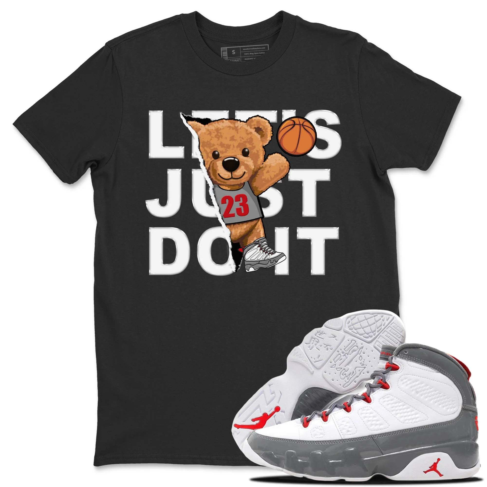 Rip Out Bear Unisex Tops - Air Jordan 9 Fire Red