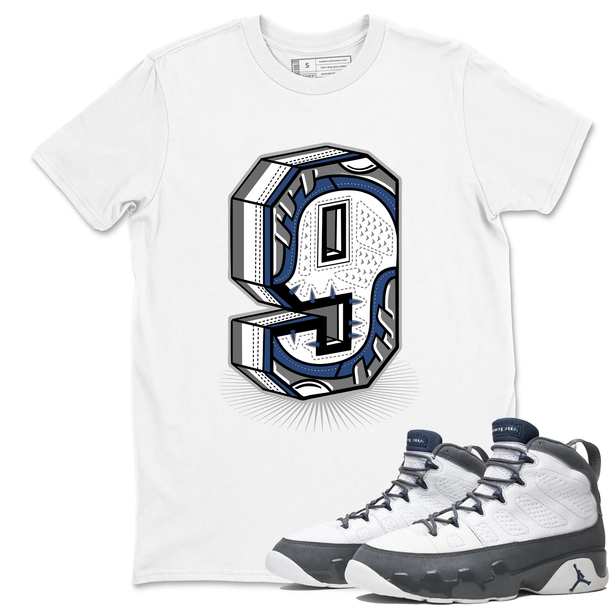 Number Statue Sneaker Tees - Air Jordan 9 Flint Grey