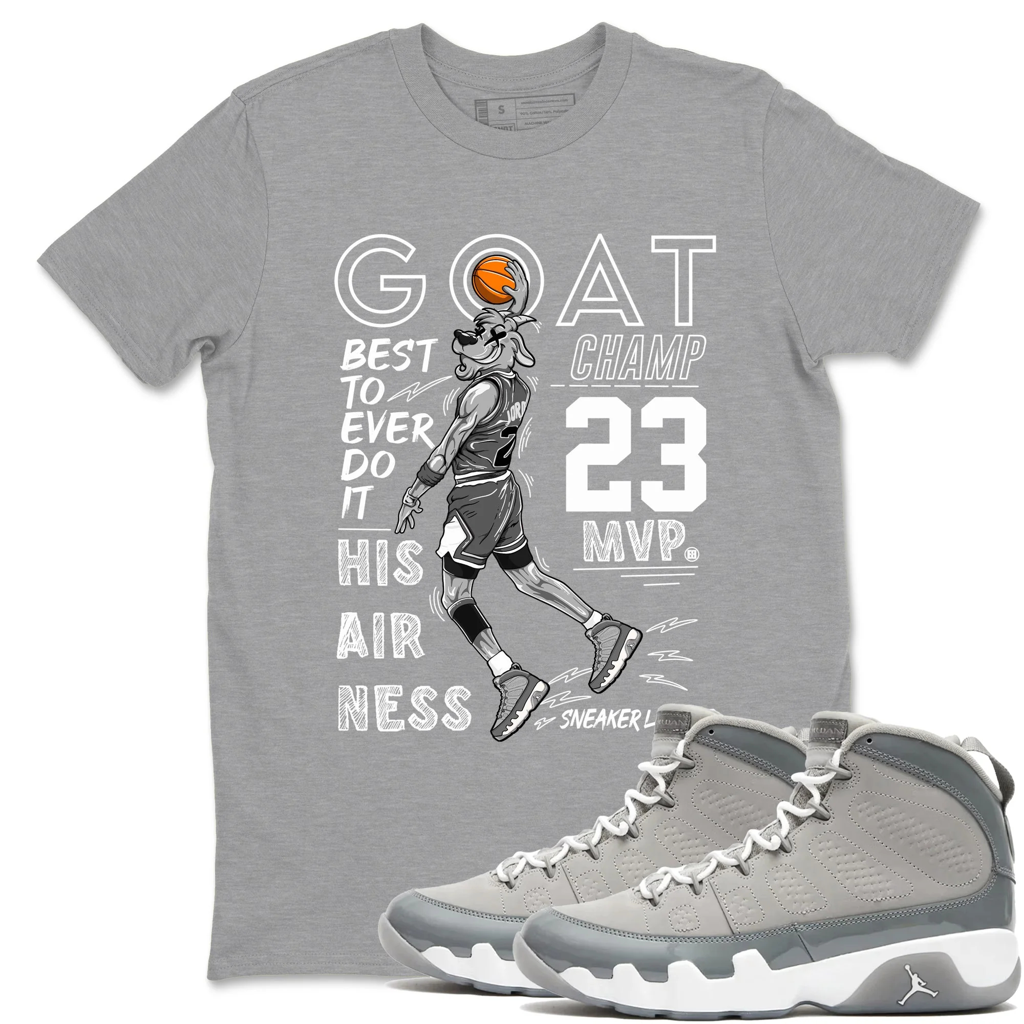 MVP Goat Sneaker Tees - Air Jordan 9 Cool Grey
