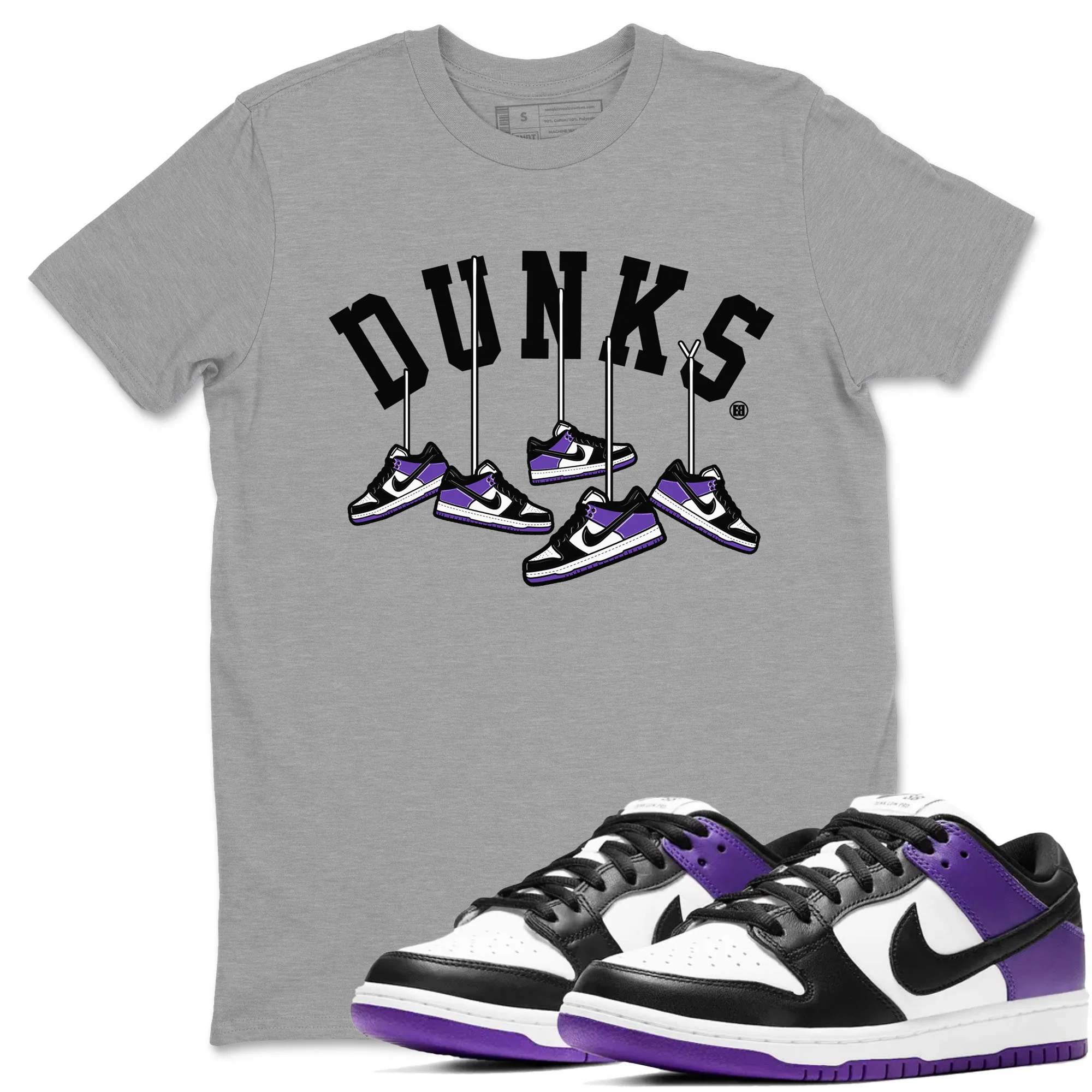 Hanging Sneakers Sneaker Tees - Dunk Low Court Purple