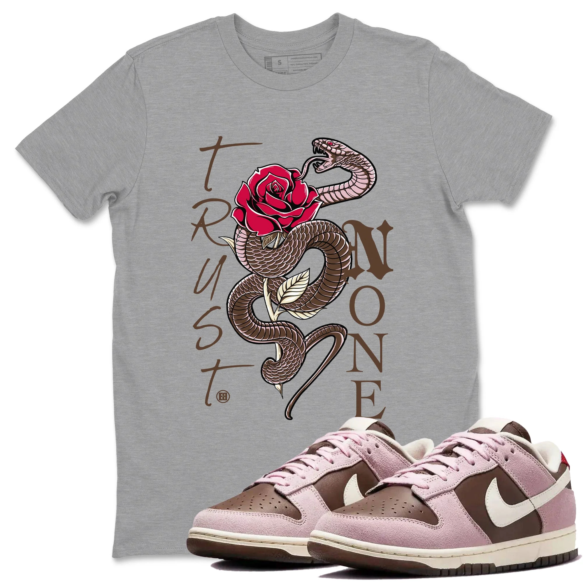 Trust None Sneaker Tees - Dunk Cacao Wow And Pink Foam