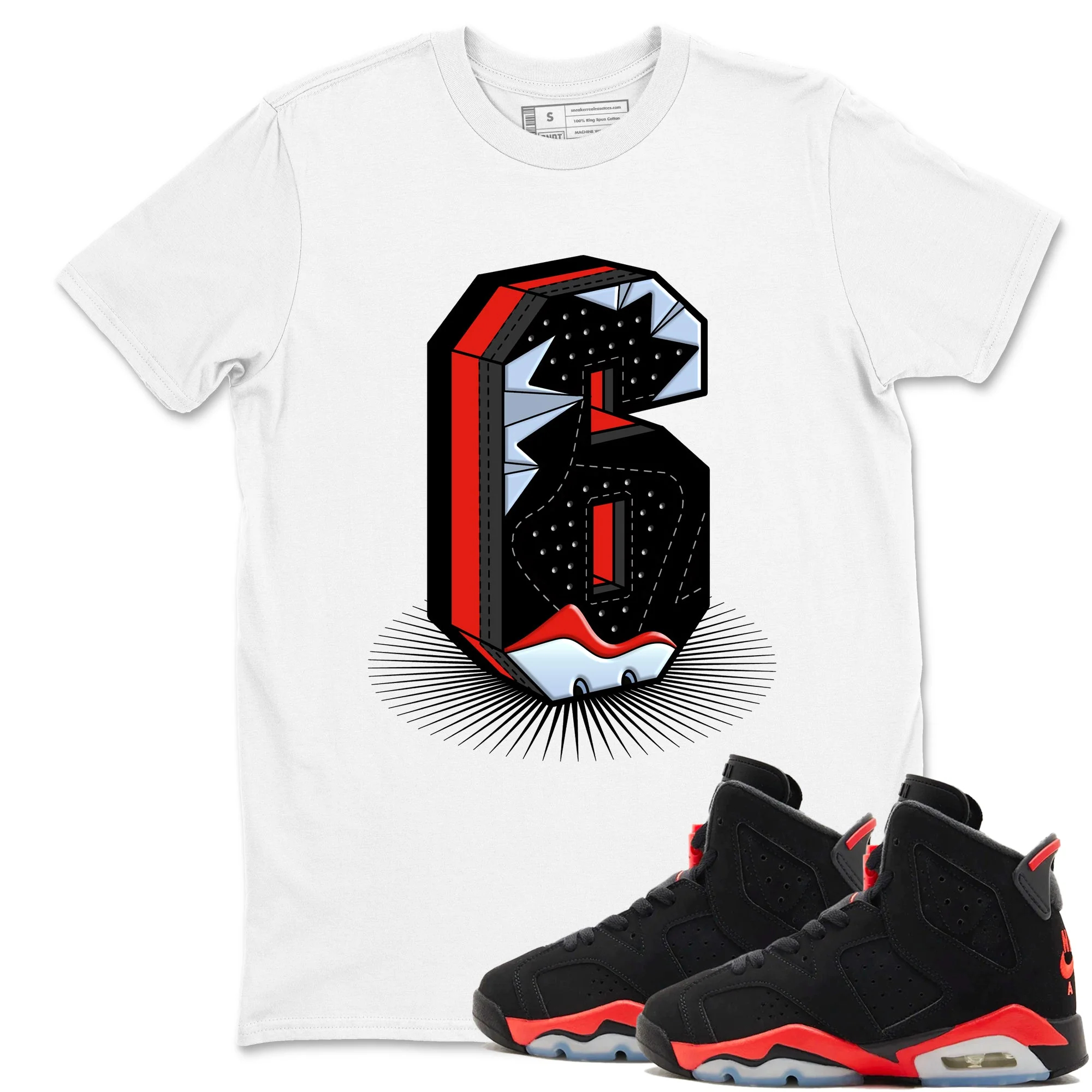 Number Statue Sneaker Tees - Air Jordan 6 Reverse Infrared