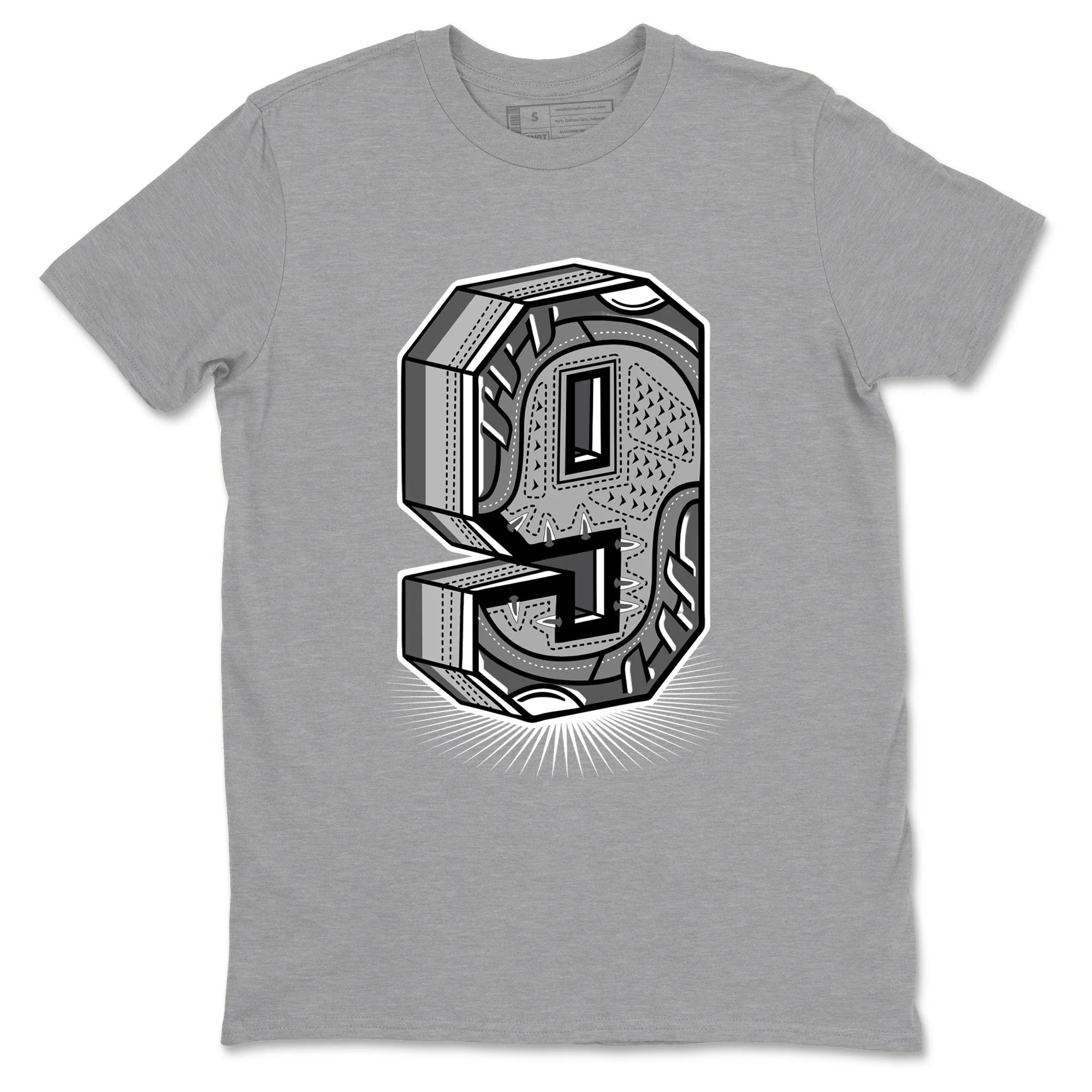 Number Statue Sneaker Tees - Air Jordan 9 Cool Grey