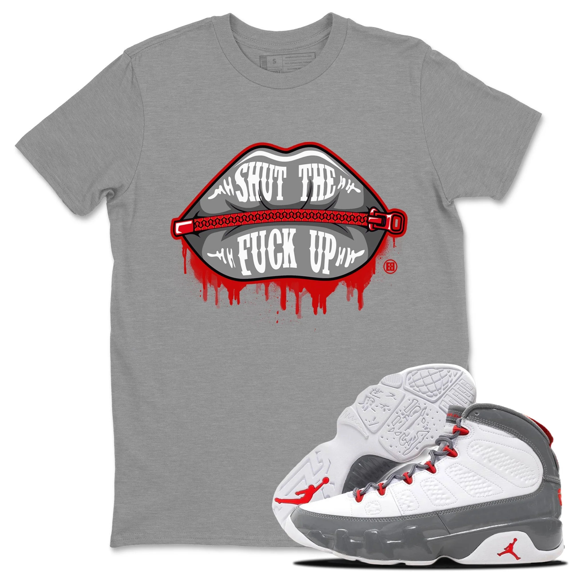 Lips Zipper Unisex Tops - Air Jordan 9 Fire Red