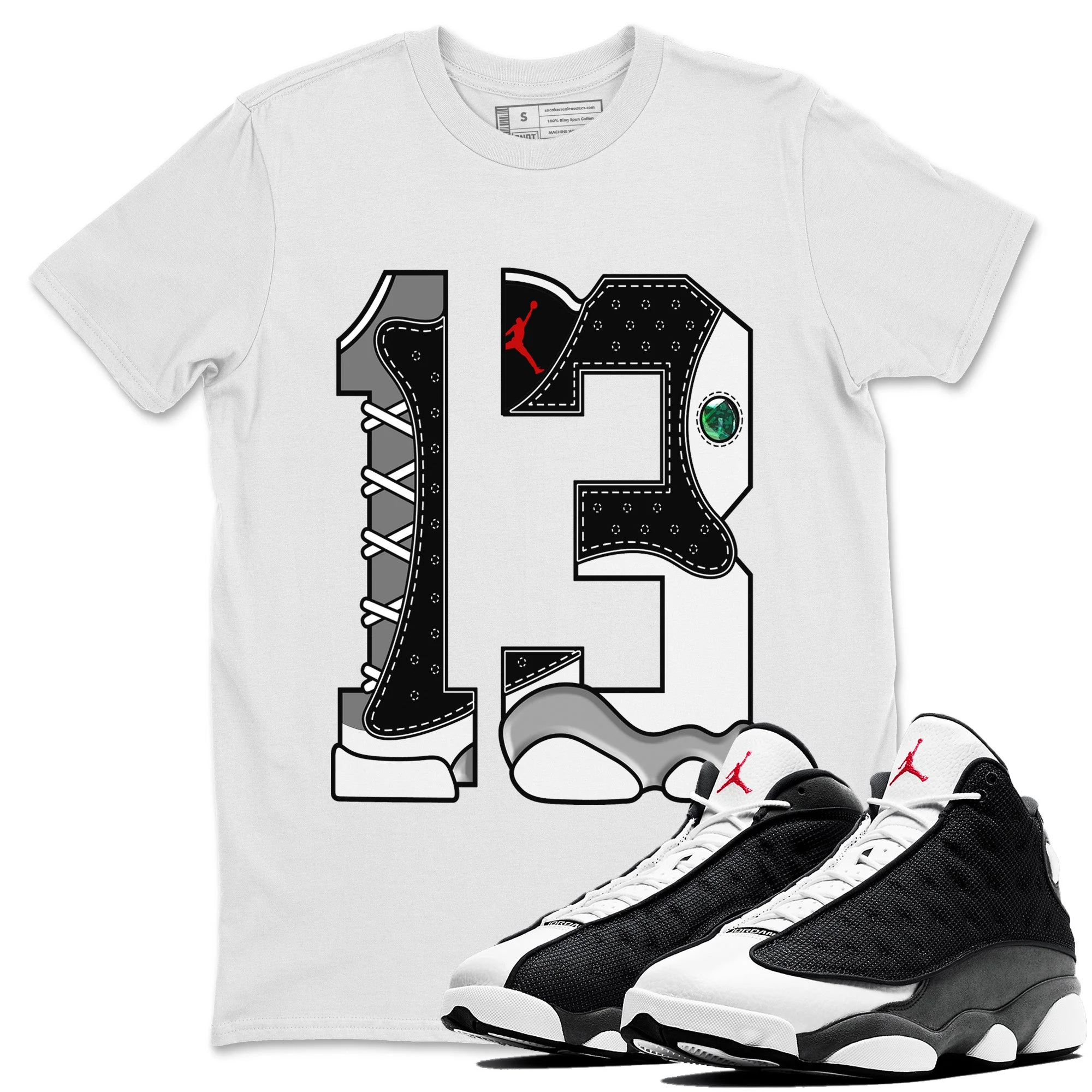 Number 13 Unisex Tops - Air Jordan 13 Black Flint