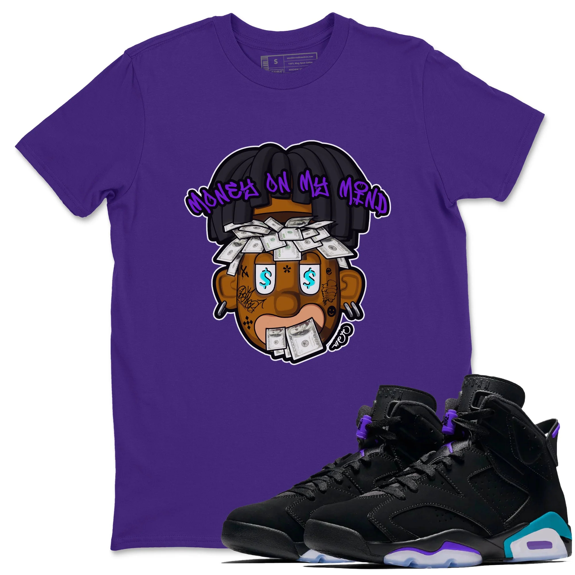 Money On My Mind Sneaker Tee - Air Jordan 6 Aqua