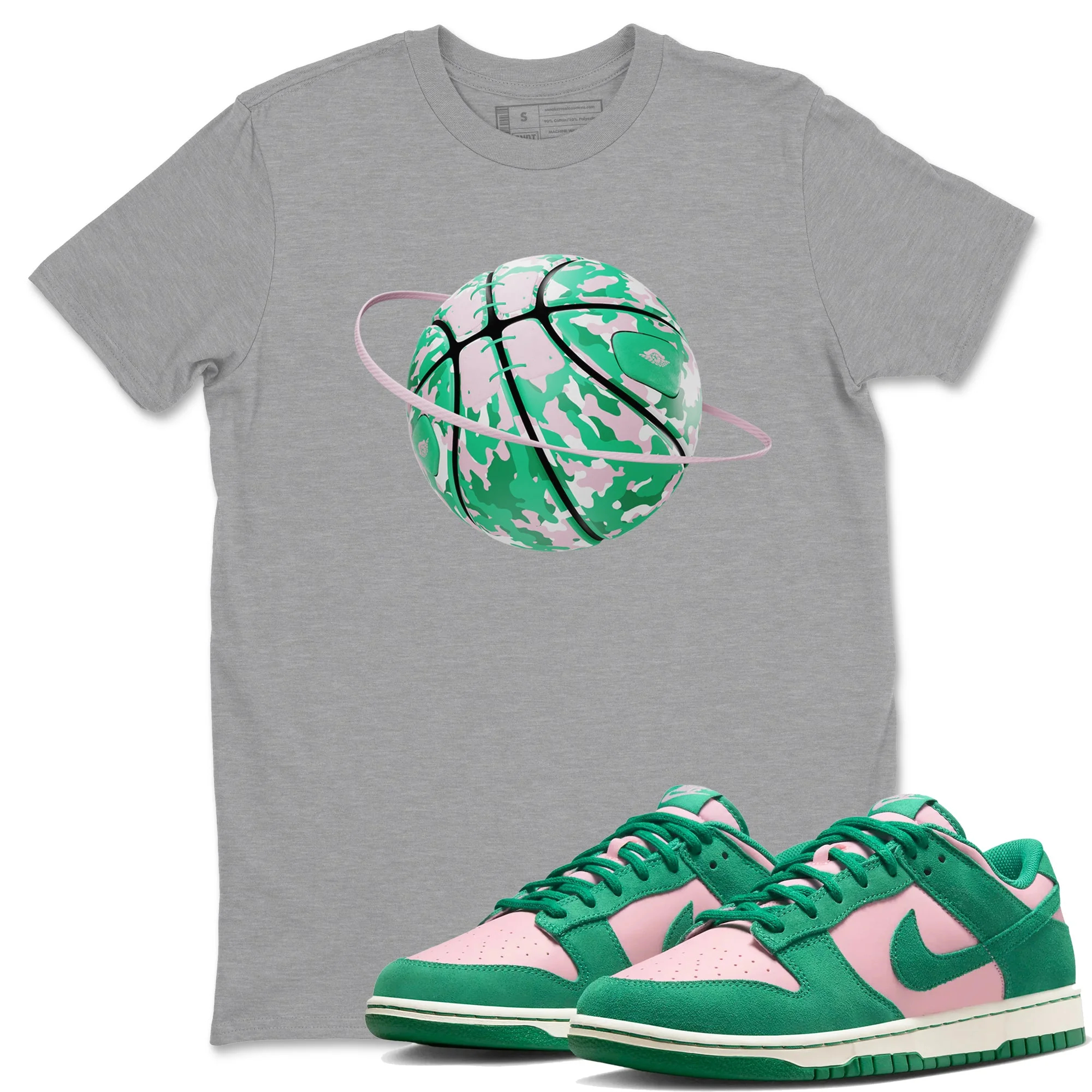 Camo Basketball Planet Sneaker Tees - Dunk Medium Soft Pink Malachite
