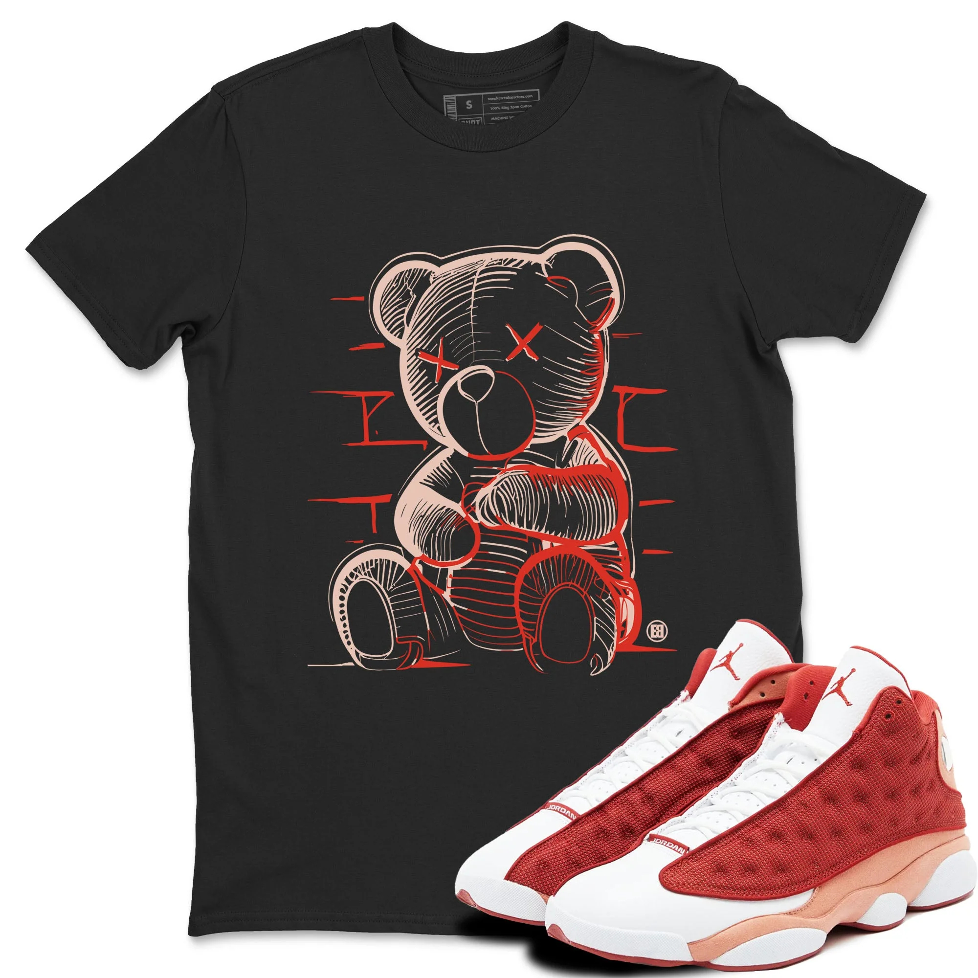 Neon Bear Sneaker Tees - Air Jordan 13 Dune Red