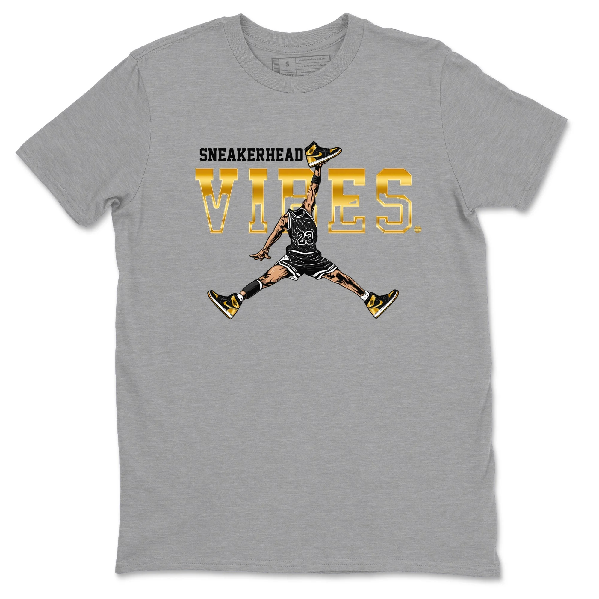 Sneakerhead Vibes Sneaker Tees - Air Jordan 1 Black Metallic Gold
