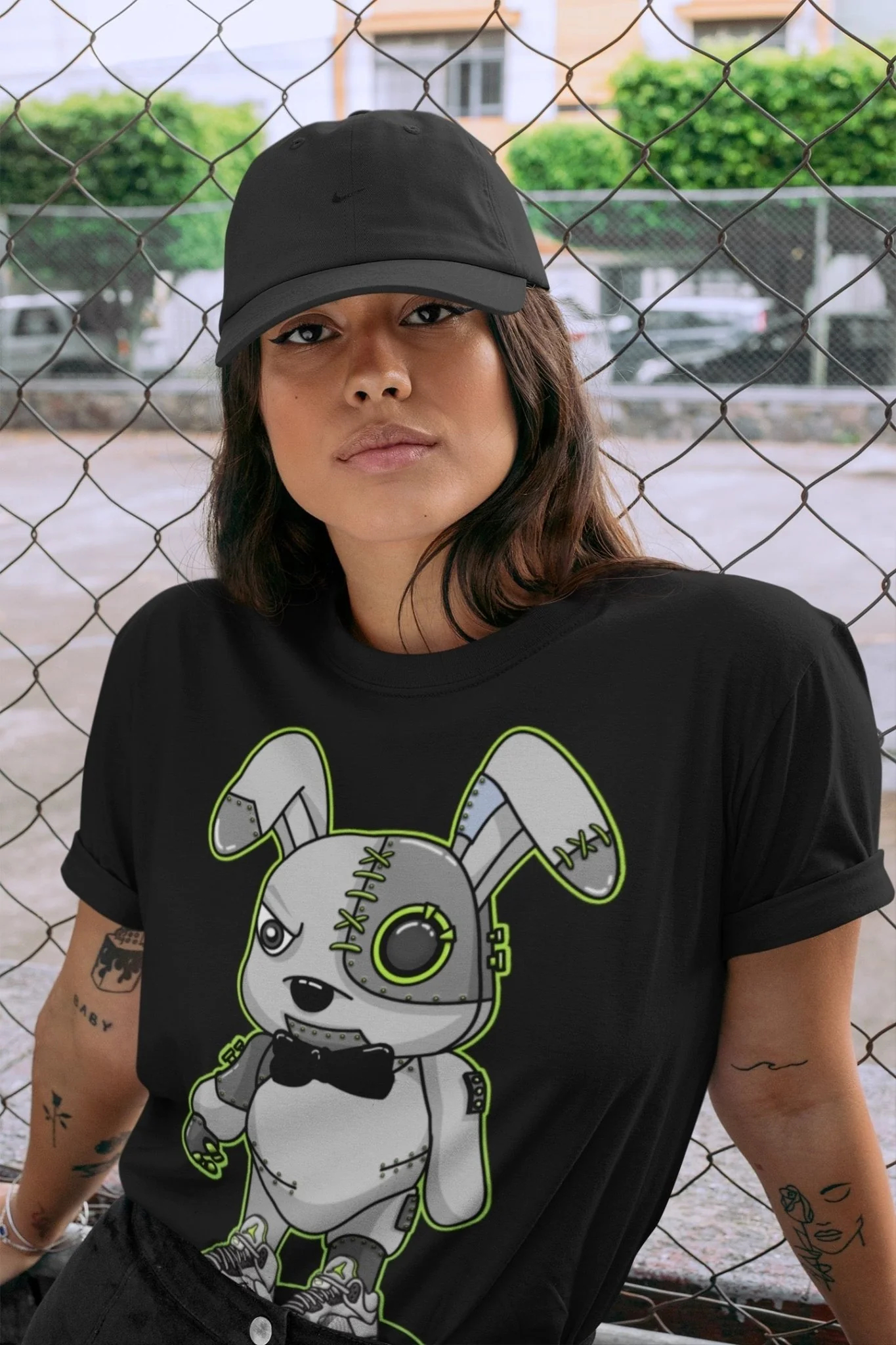 Cyborg Bunny Unisex Tops - Air Jordan 5 Green Bean