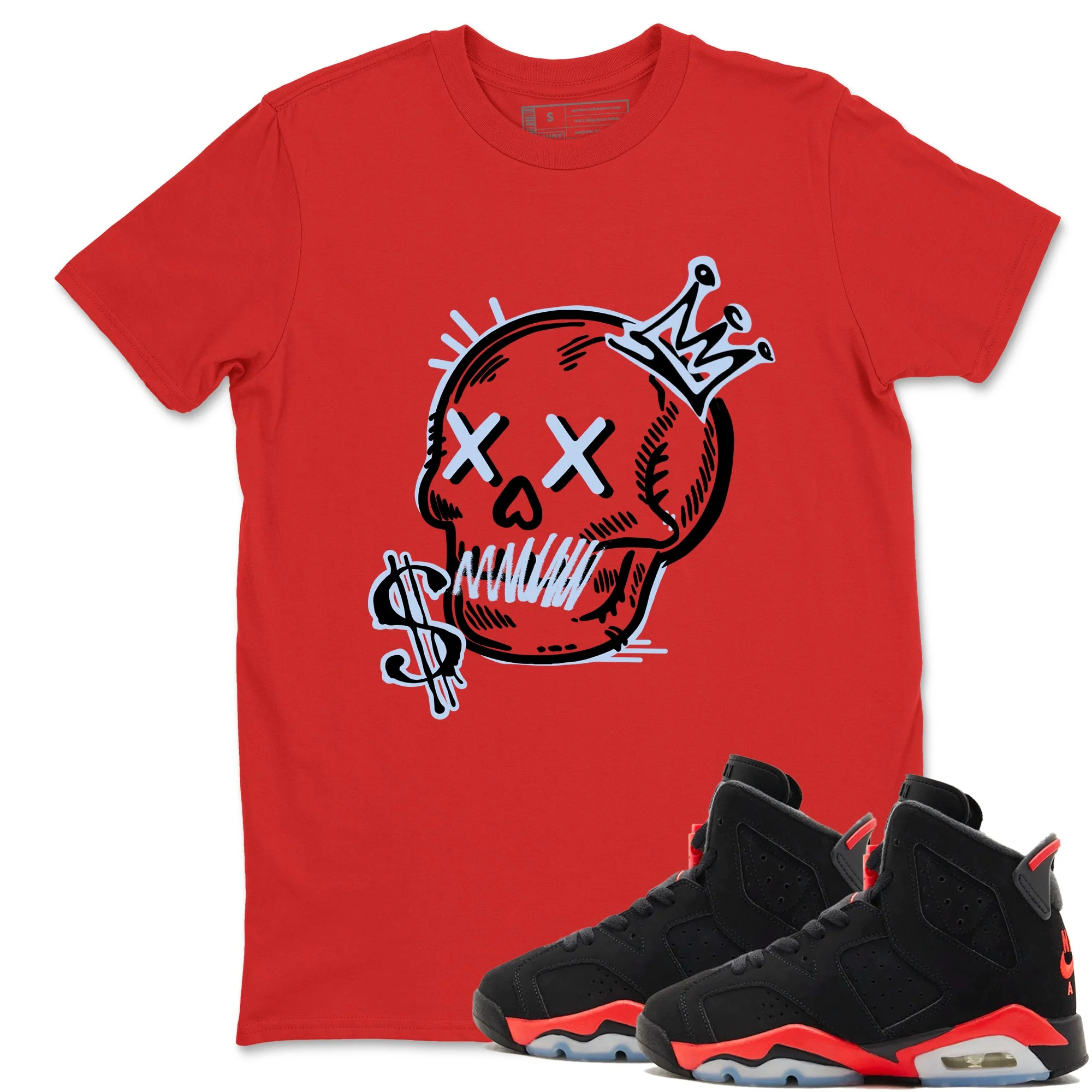 Neon Skull Sneaker Tees - Air Jordan 6 Reverse Infrared