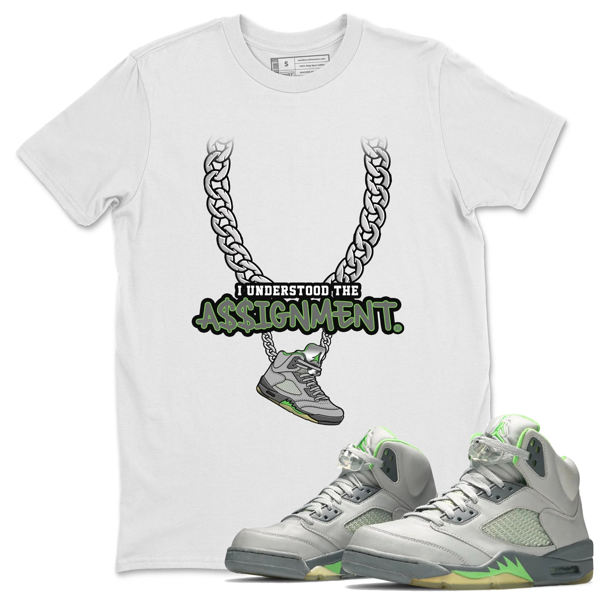 Understood Assignment Unisex Tops - Air Jordan 5 Green Bean