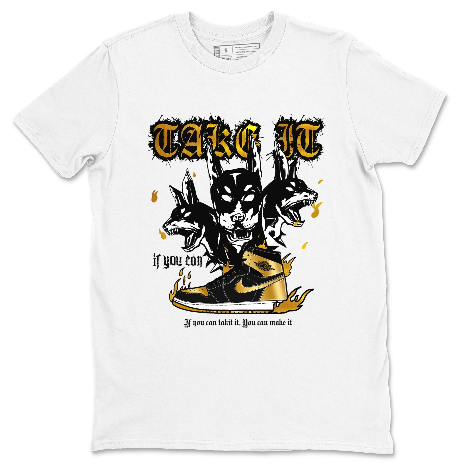 Hell Hounds Sneaker Tees - Air Jordan 1 Black Metallic Gold