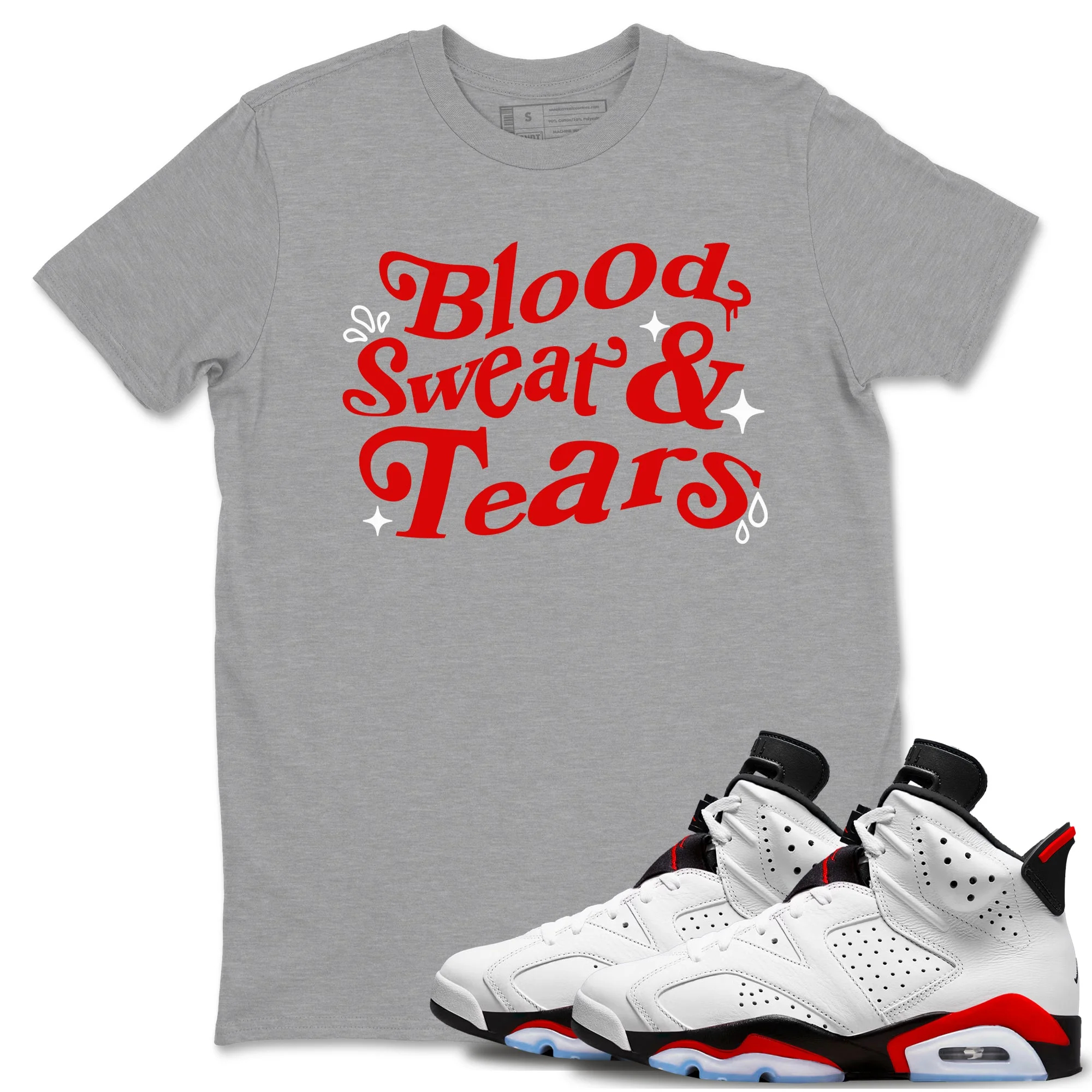 Blood Sweat Tears Sneaker Tees - Air Jordan 6 Fire Red