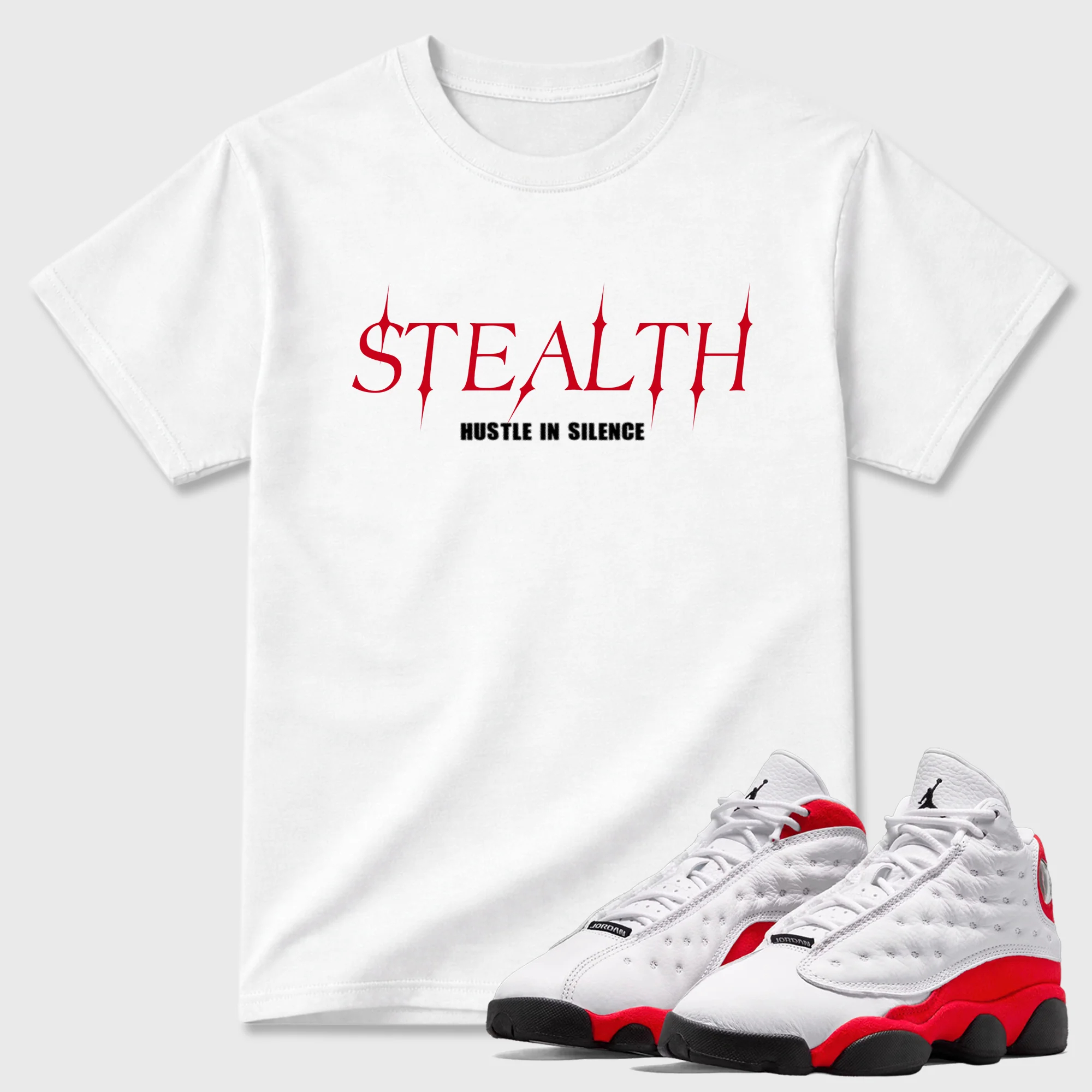 Stealth Sneaker Tees - Air Jordan 13 University Red