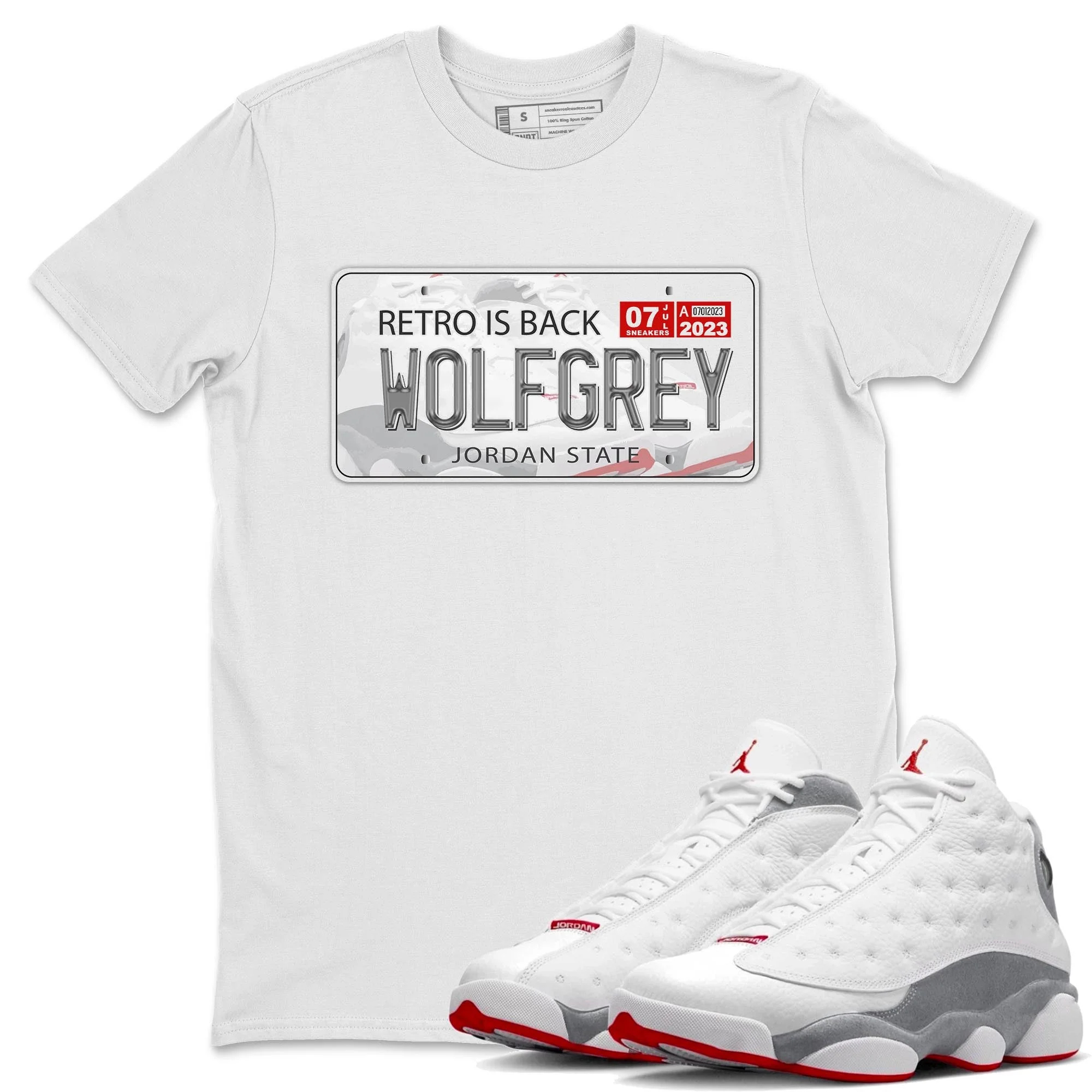Jordan Plate Unisex Tops - Air Jordan 13 Wolf Grey