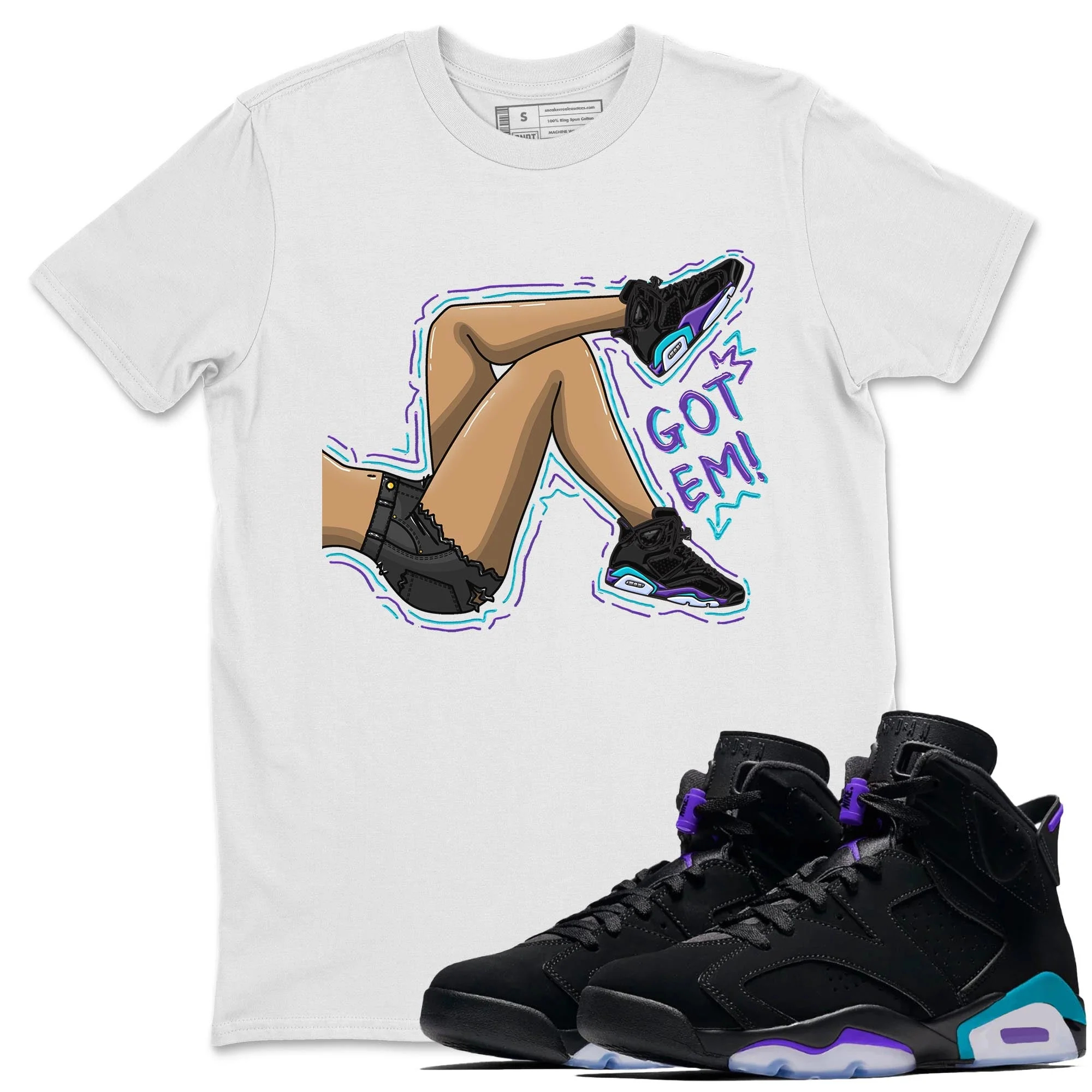 Got Em Legs Sneaker Tee - Air Jordan 6 Aqua