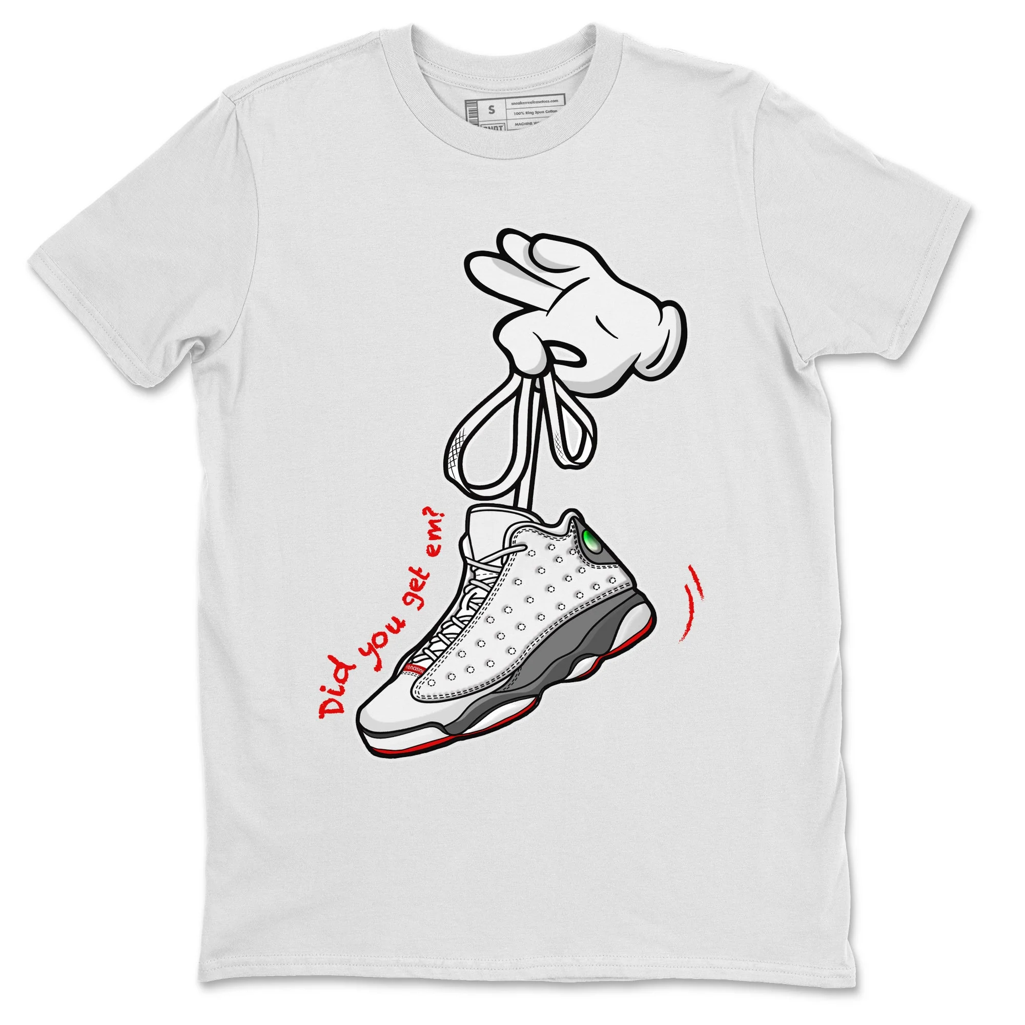 Cartoon Hands Unisex Tops - Air Jordan 13 Wolf Grey