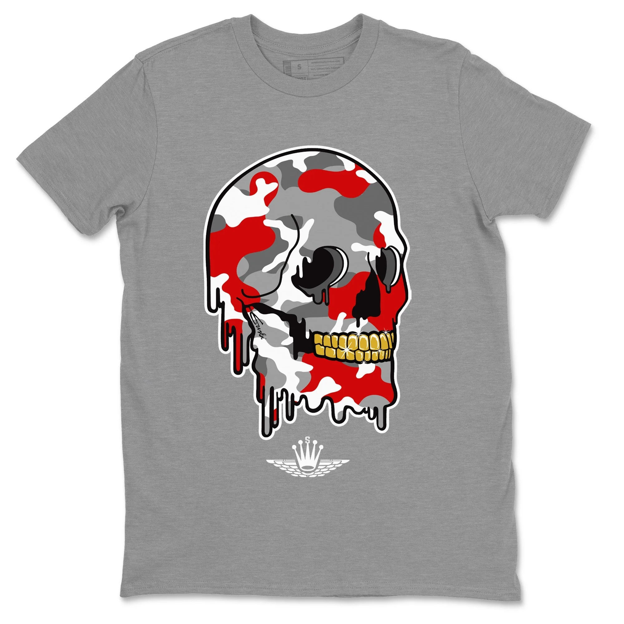 Dripping Camo Skull Unisex Tops - Air Jordan 9 Fire Red